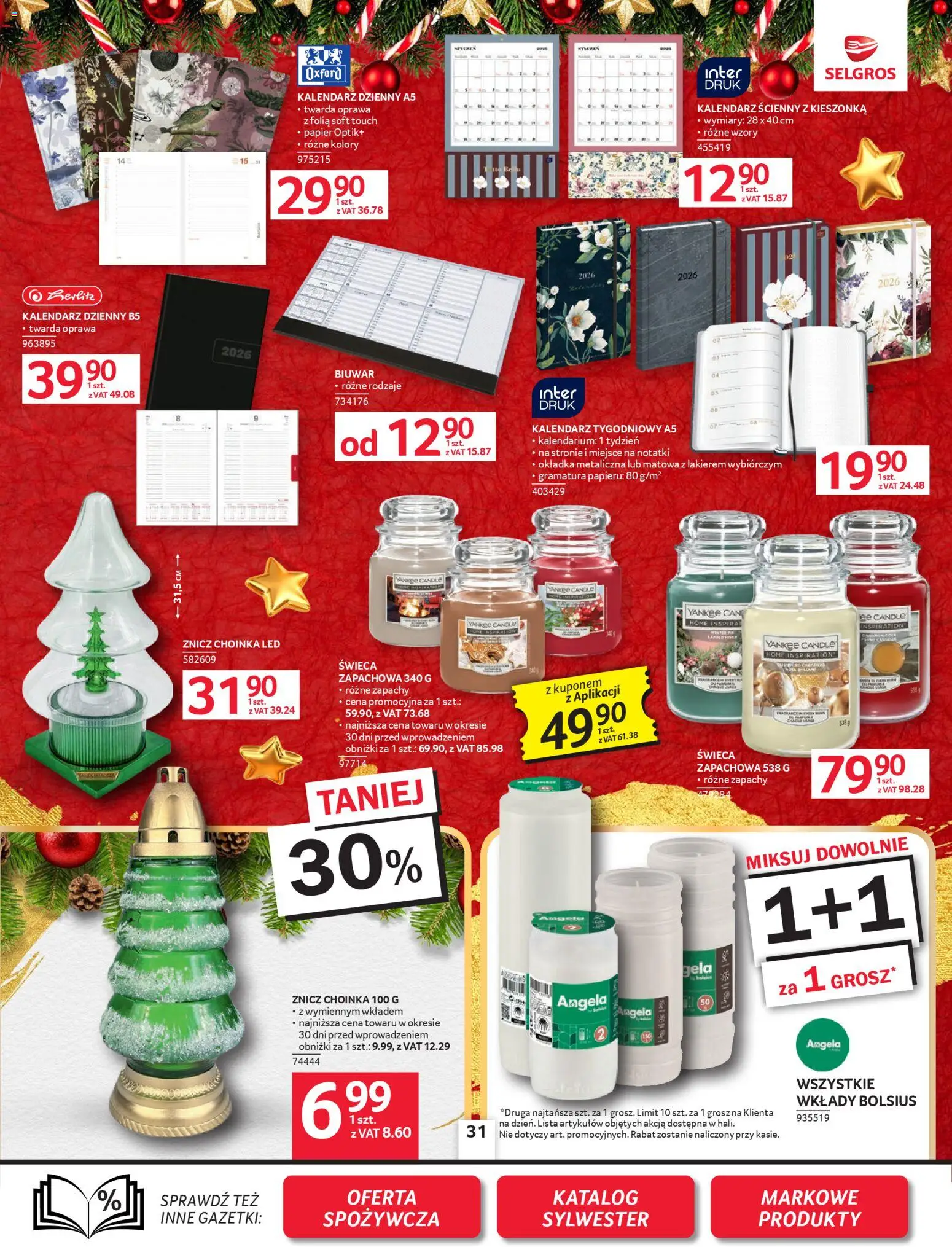 Selgros cash&carry Gazetka - Oferta przemysłowa od 18.12.2025 | Strona: 31 | Produkty: Choinka, Kalendarz