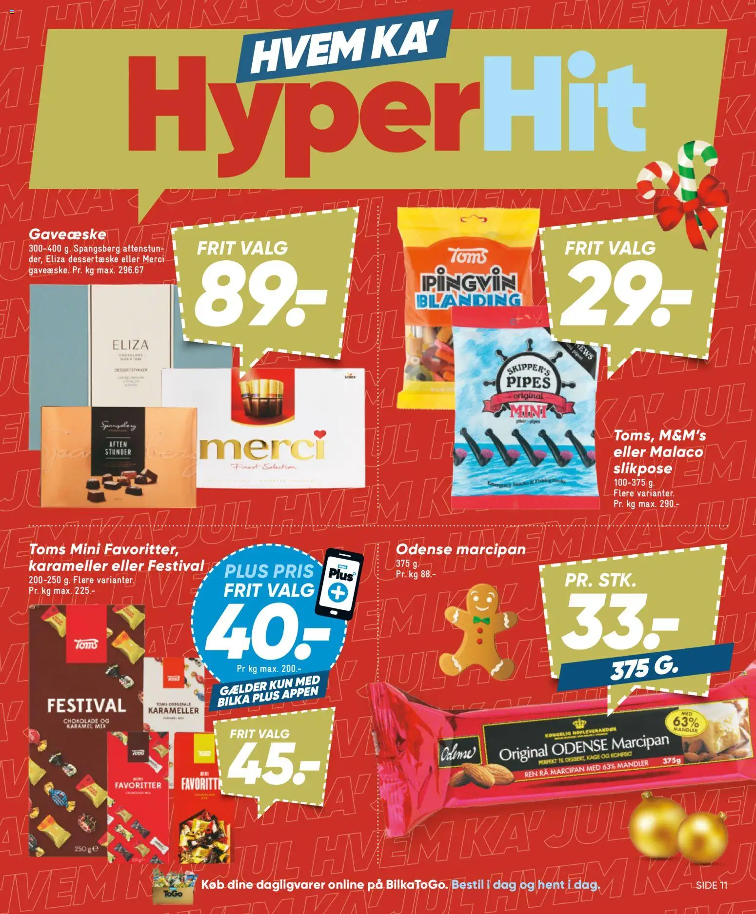 Bilka tilbudsavis – gyldig fra 05.12.2025 | Side: 11 | Produkter: Chokolade, Mandler, Marcipan, Karameller
