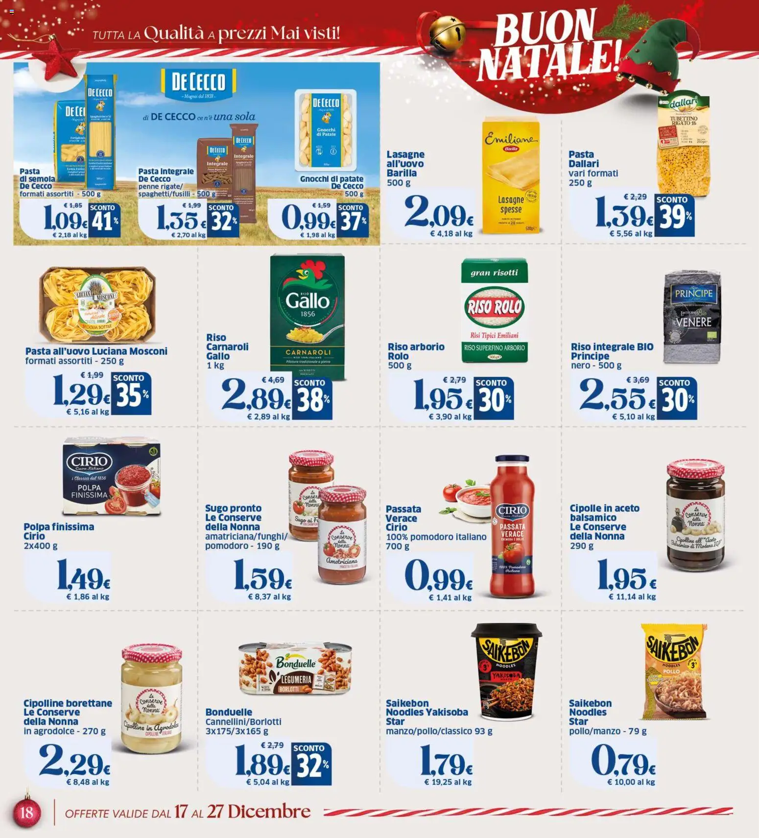 Volantino SIGMA del 17.12.2025 | Pagina: 18 | Prodotti: Pomodoro, Pasta, Gnocchi, Penne