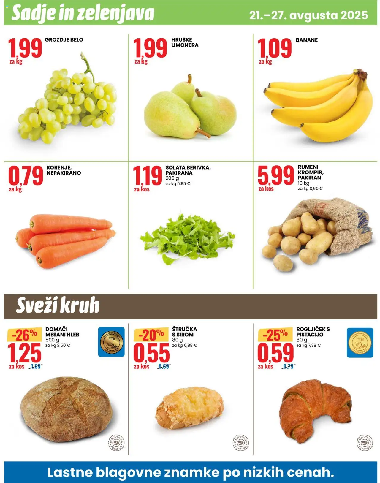 Eurospin katalog │ velja od 21.08.2025 | Stran: 12 | Izdelki: Kruh, Zelenjava, Sadje, Hruške