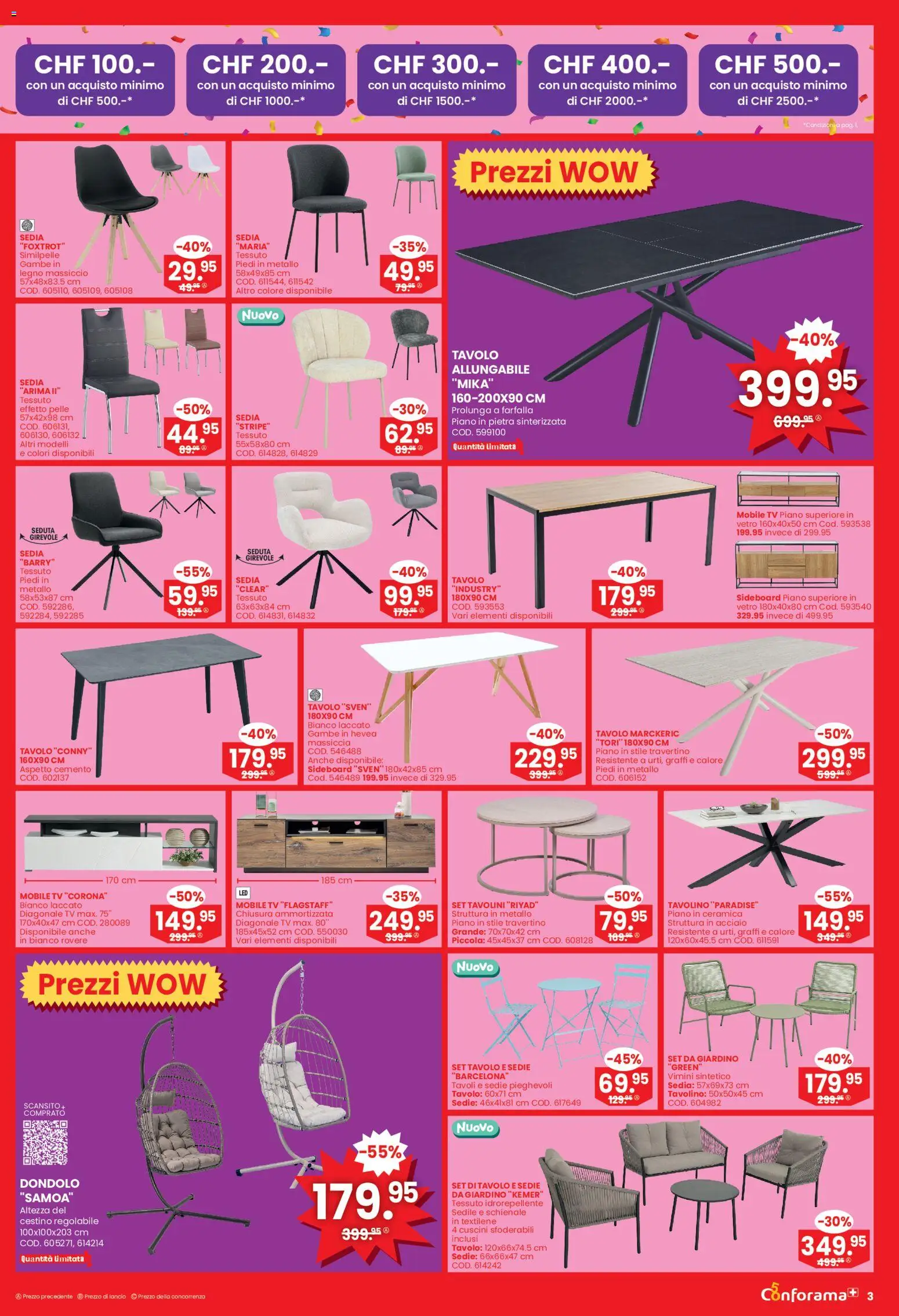 Conforama aktionen Selezione – gültig ab 04.03.2026 | Seite: 3 | Produkte: TV, Sideboard