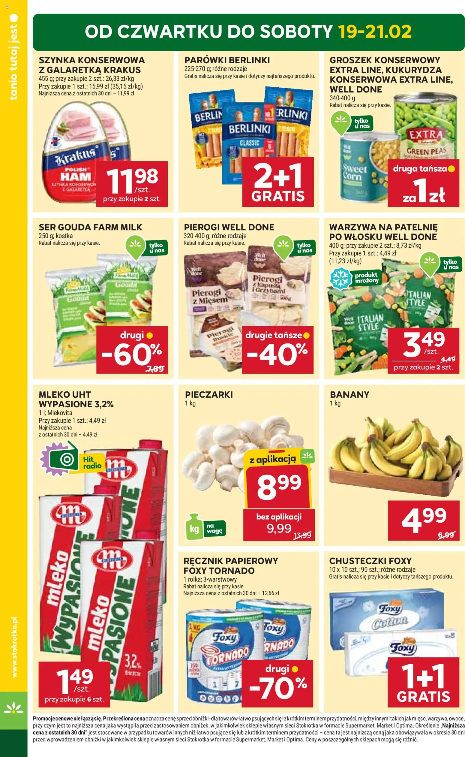 Stokrotka Gazetka - Market od 19.02.2026 | Strona: 4 | Produkty: Parówki berlinki, Warzywa na patelnie, Patelnie, Owoce