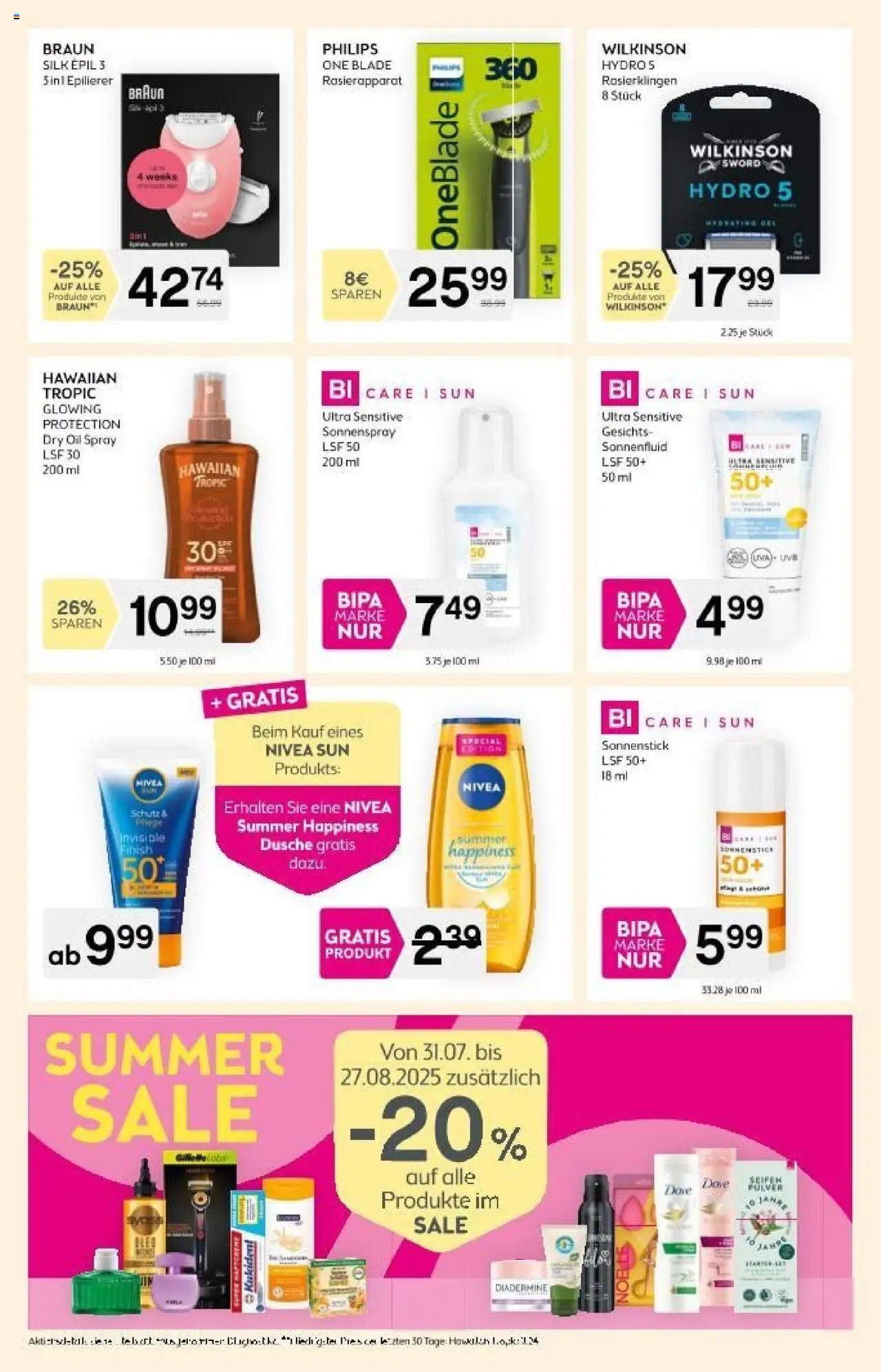Bipa Flugblatt gültig ab 14.08.2025 | Seite: 6 | Produkte: Epilierer, Dusche