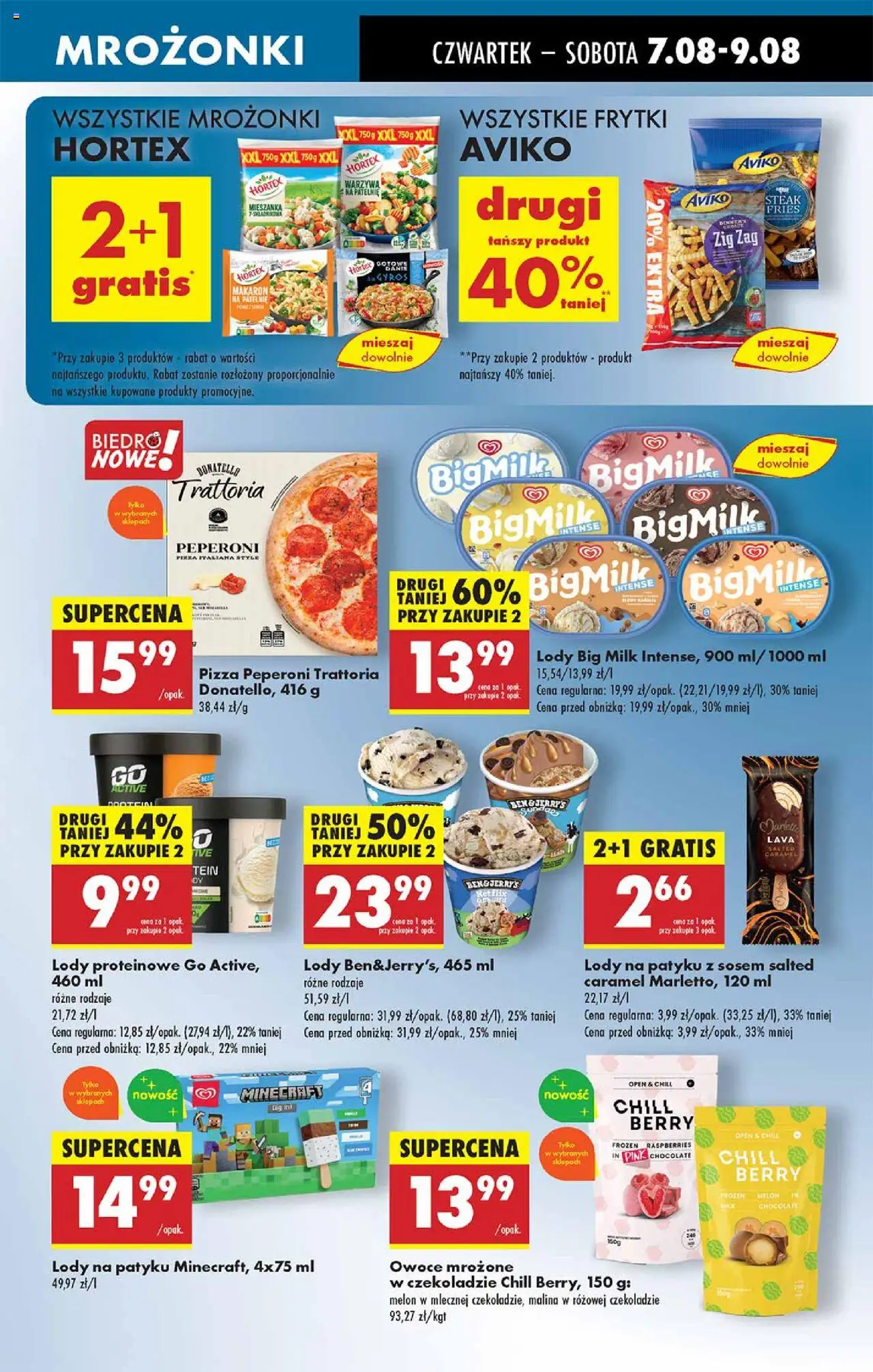 Biedronka gazetka - Oferta W tym tygodniu od 07.08.2025 | Strona: 35 | Produkty: Big Milk, Makaron, Frytki, Warzywa