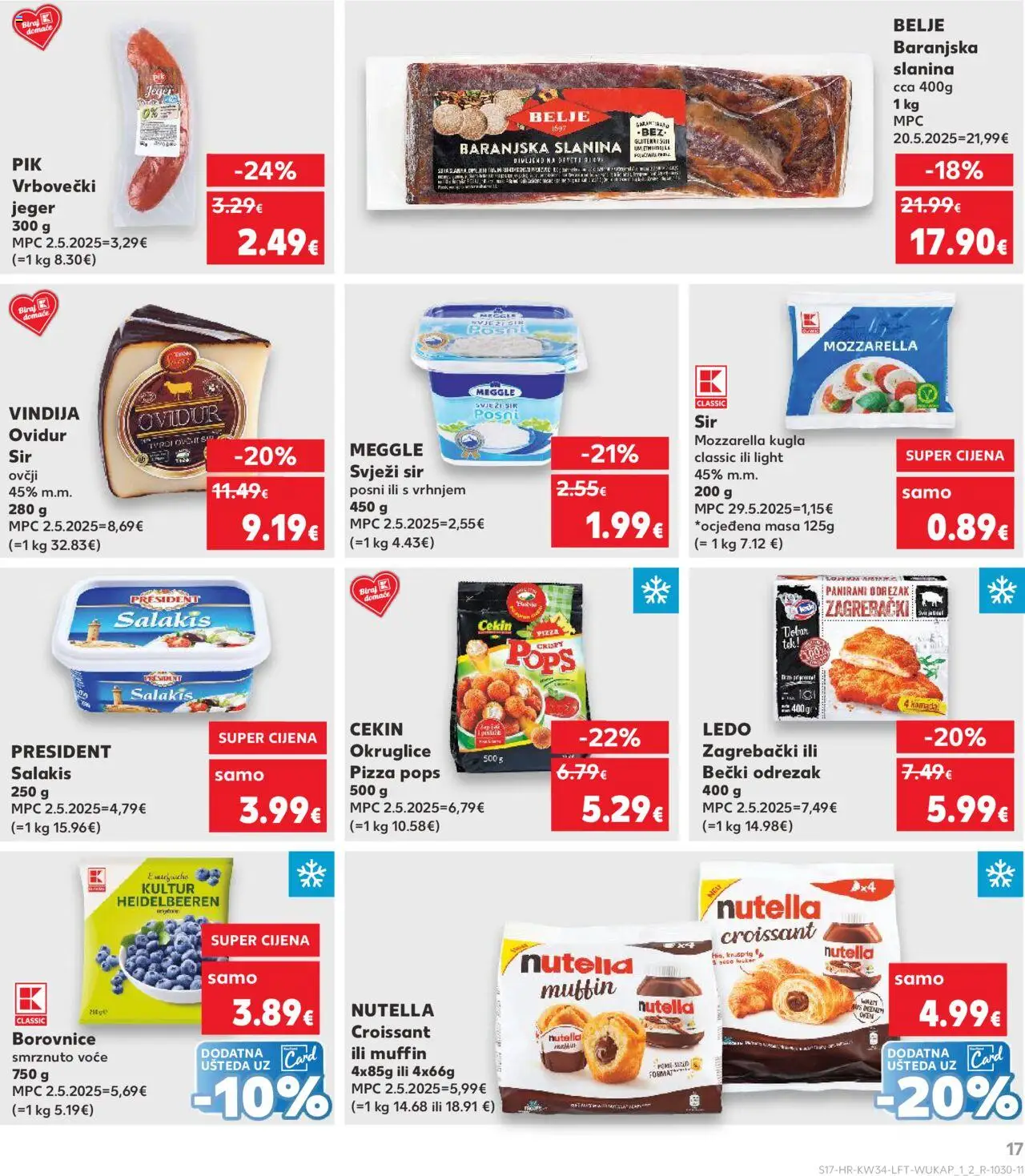 Kaufland katalog | vrijedi od 20.08.2025 | Stranica: 17 | Proizvodi: Sir, Slanina, Voće, Smrznuto voće