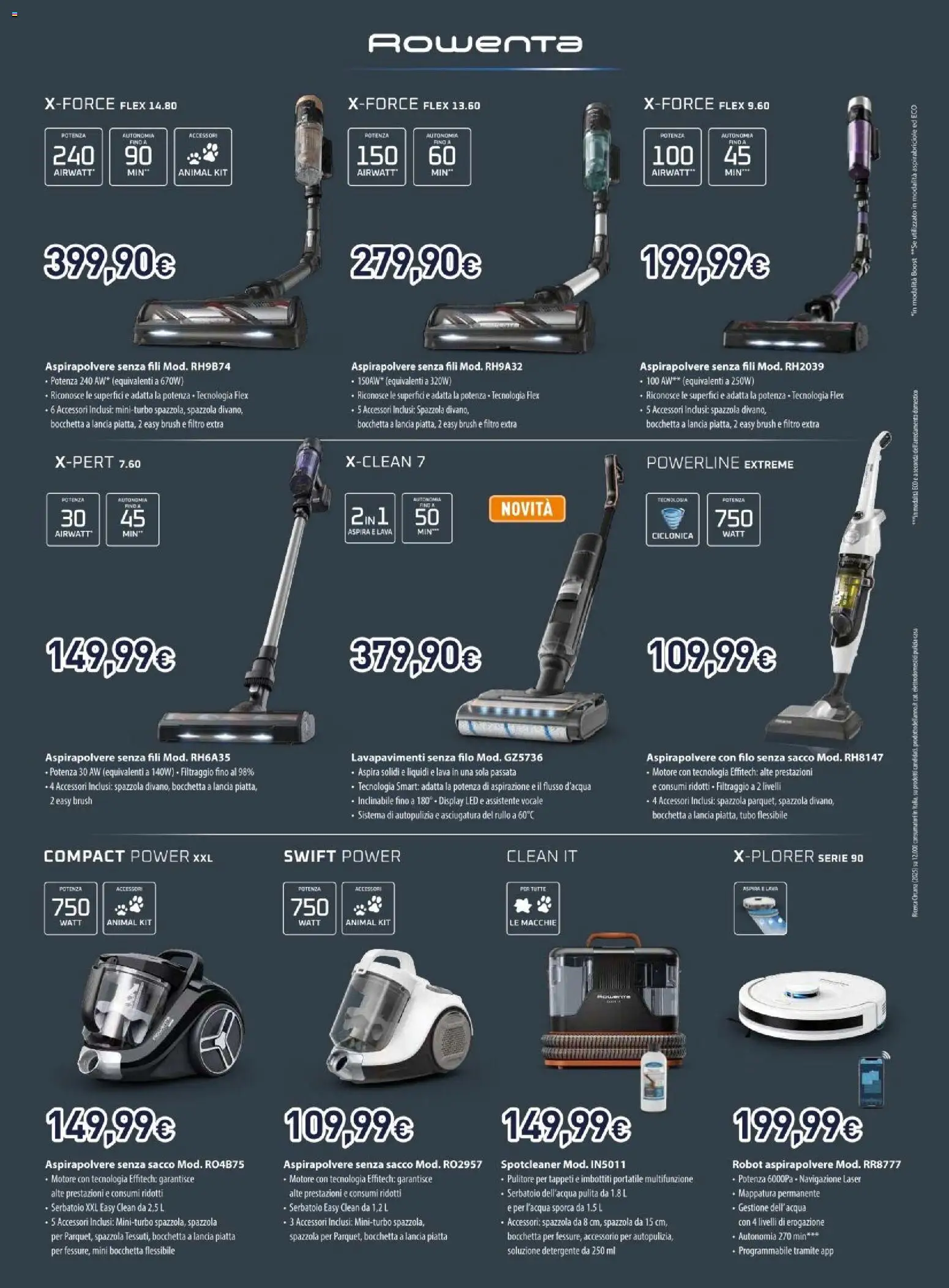 Volantino Unieuro del 06.12.2025 | Pagina: 40 | Prodotti: Rullo, Detergente, Aspirapolvere, Navigazione