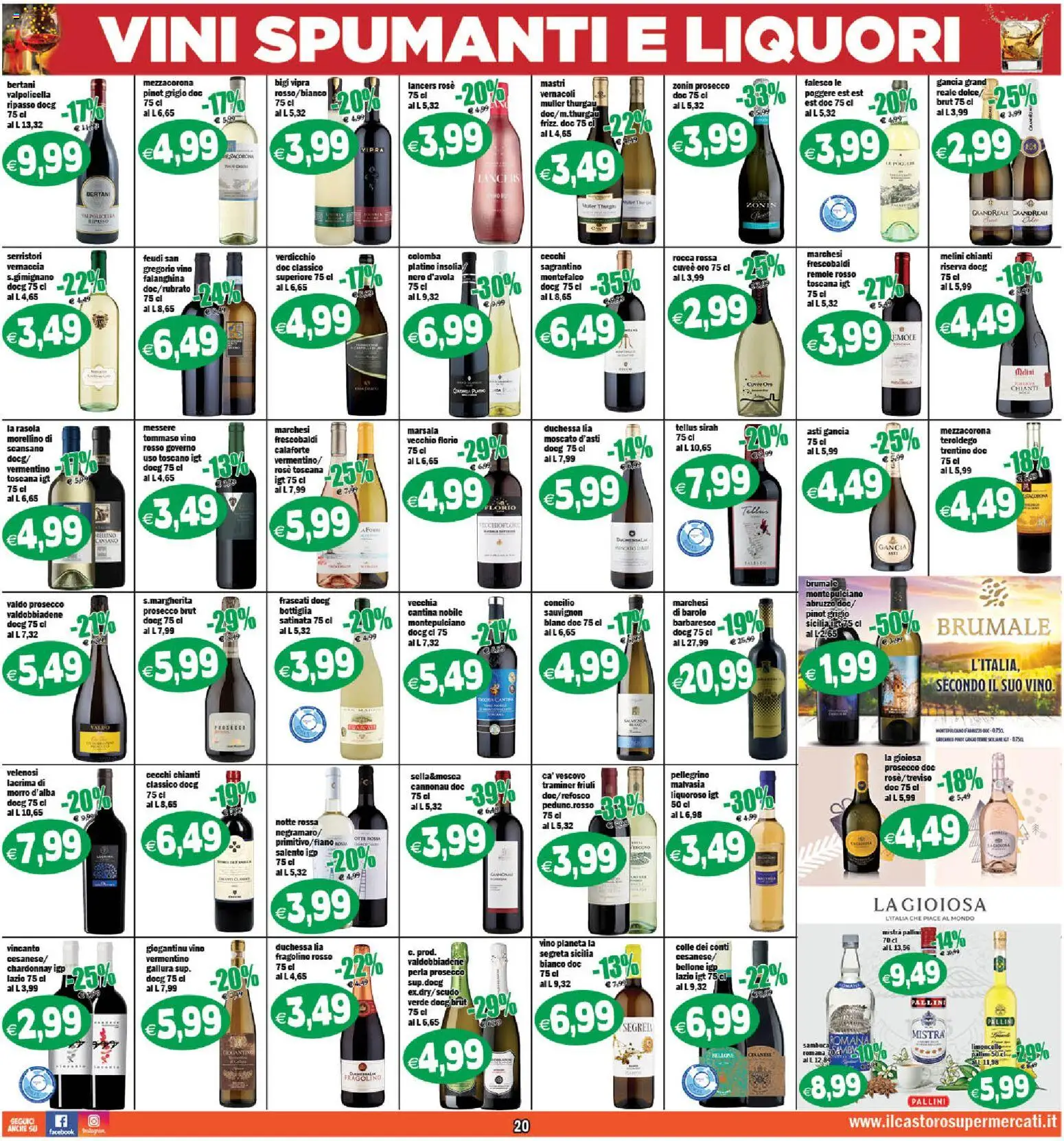 Volantino Il Castoro del 06.12.2025 | Pagina: 20 | Prodotti: Prosecco, Vino, Limoncello