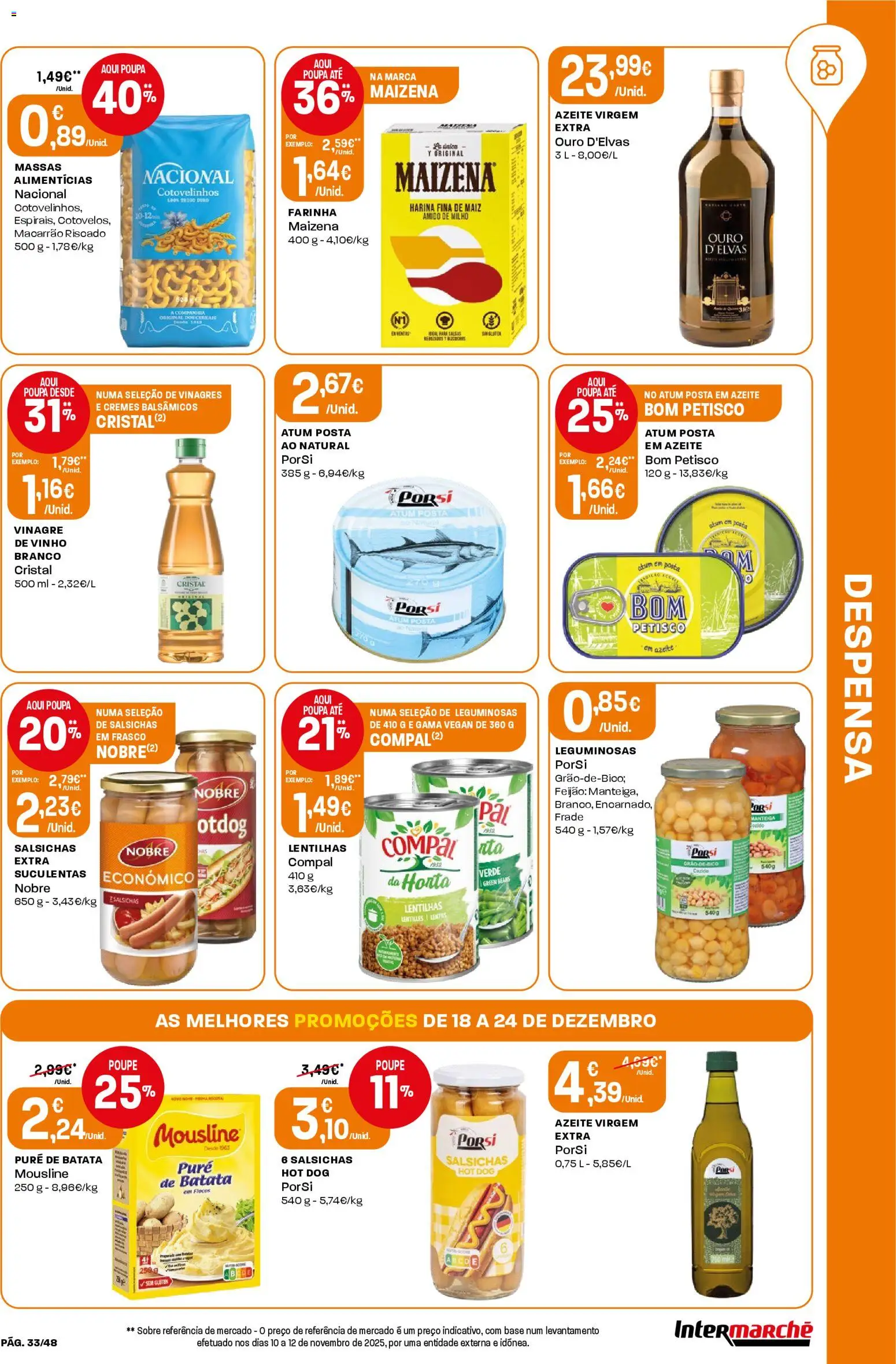 Intermarché folheto │ válido de 18.12.2025 | Página: 33 | Produtos: Atum, Azeite, Vinho, Milho
