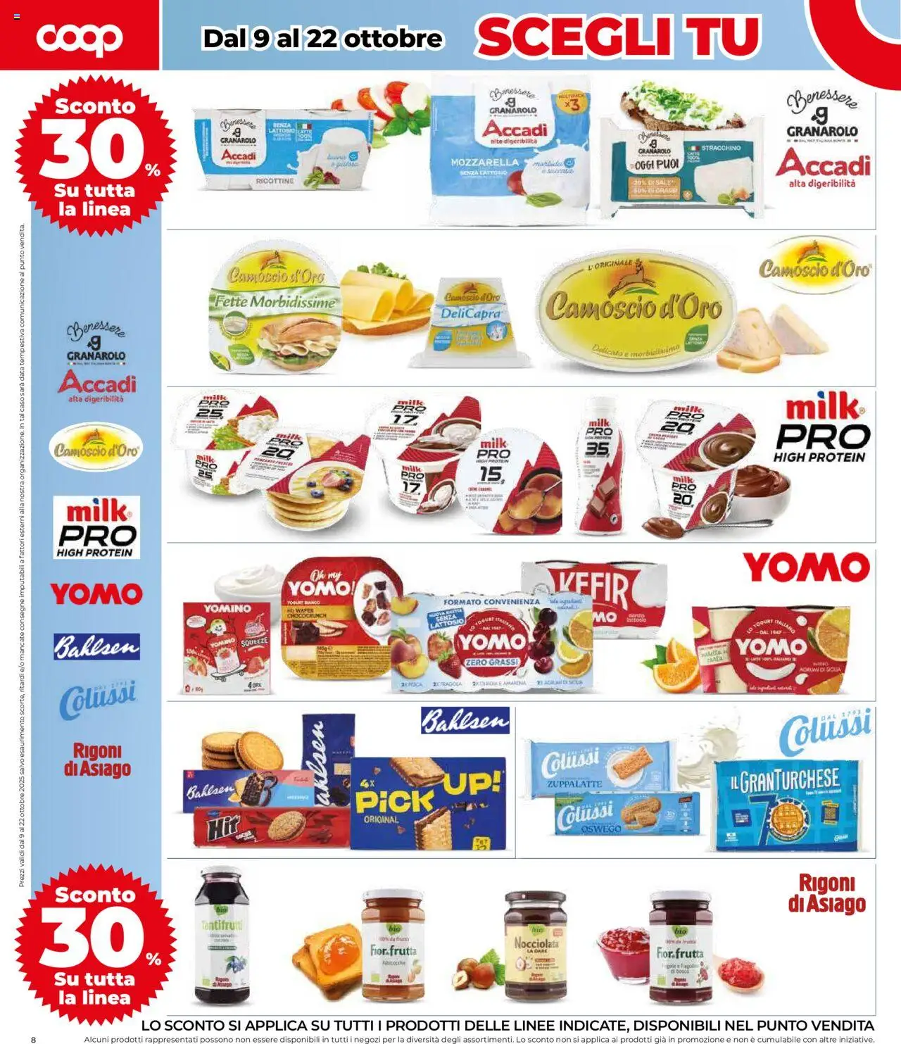 Volantino COOP del 09.10.2025 | Pagina: 8 | Prodotti: Mozzarella, Latte, Data, Stracchino