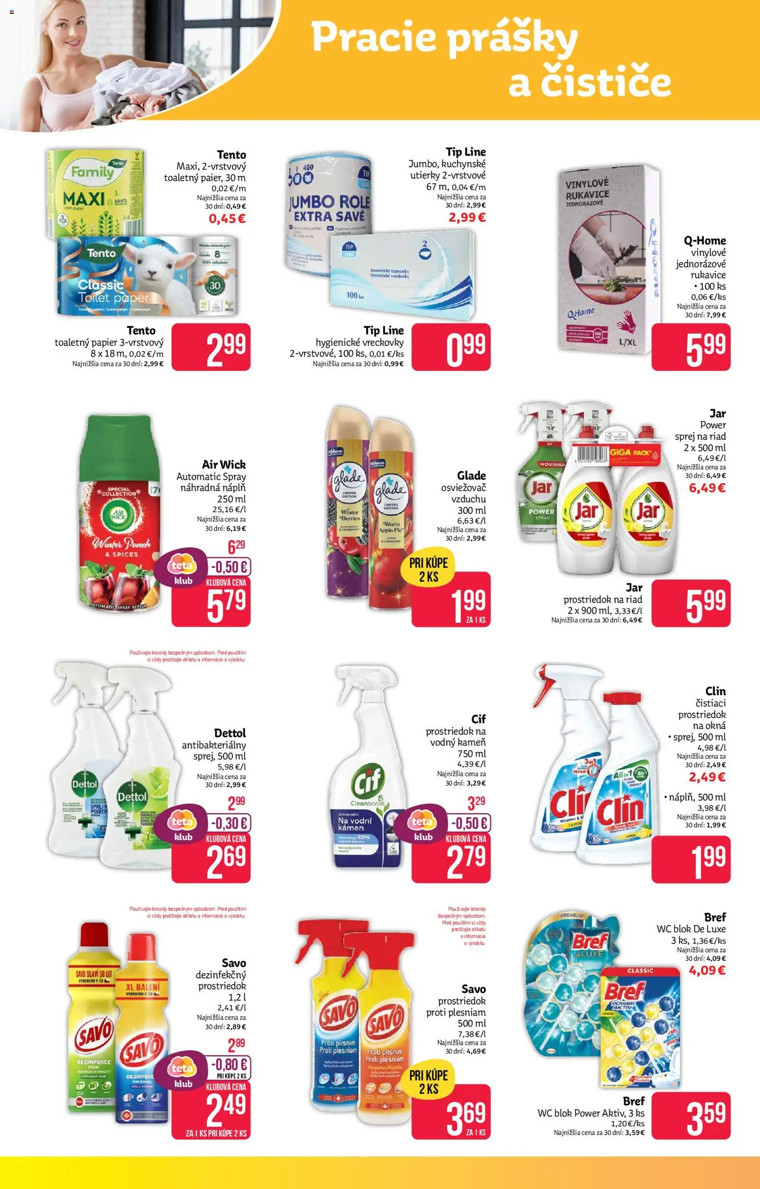 Nové Teta drogerie akcie – leták je platný od 24.11.2025 | Strana: 14 | Produkty: Osviežovač vzduchu, Savo, Wc blok, Cif