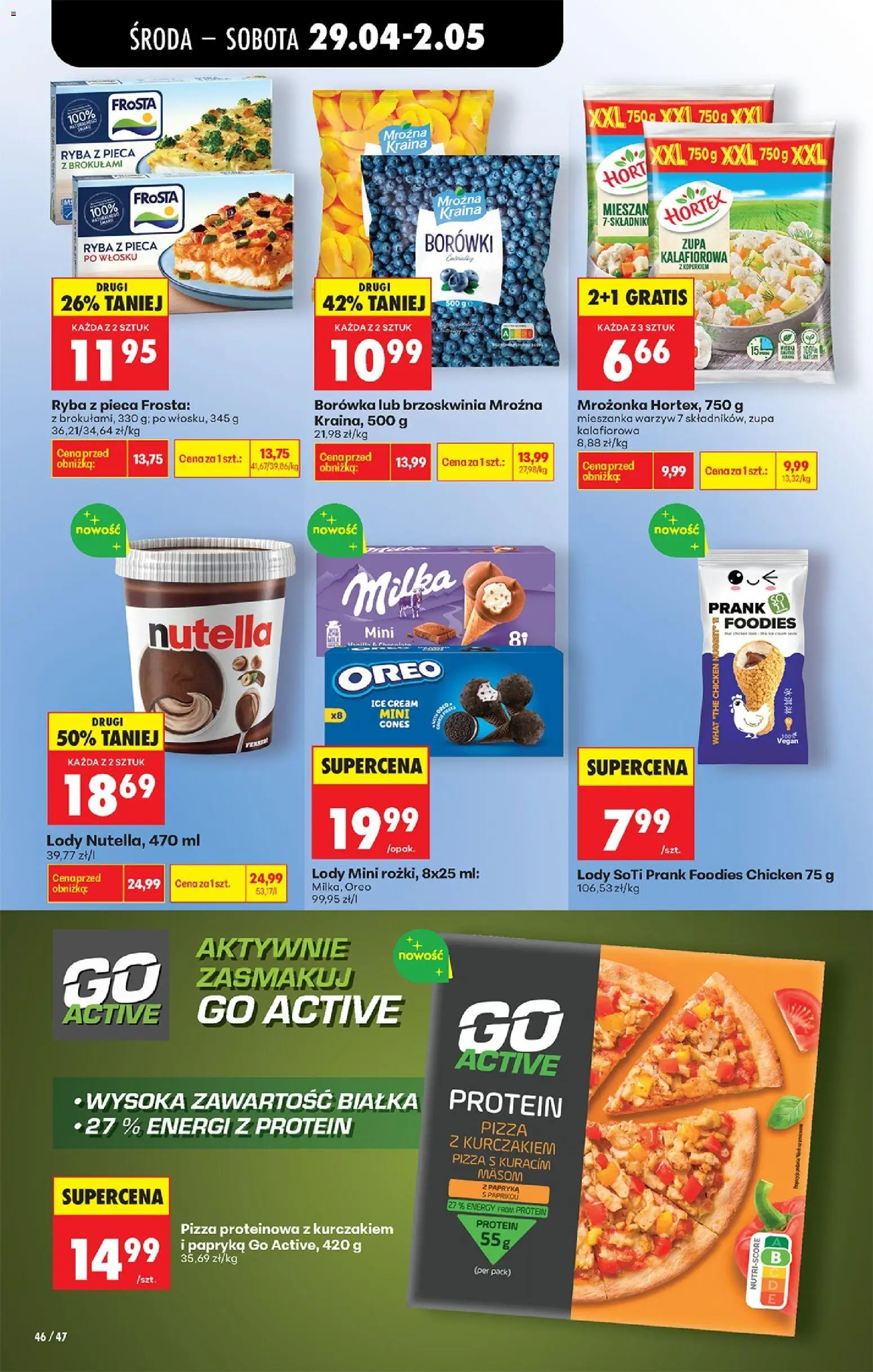 Biedronka gazetka od środy od 29.04.2026 | Strona: 73 | Produkty: Pizza z kurczakiem, Papryka, Milka, Ryba