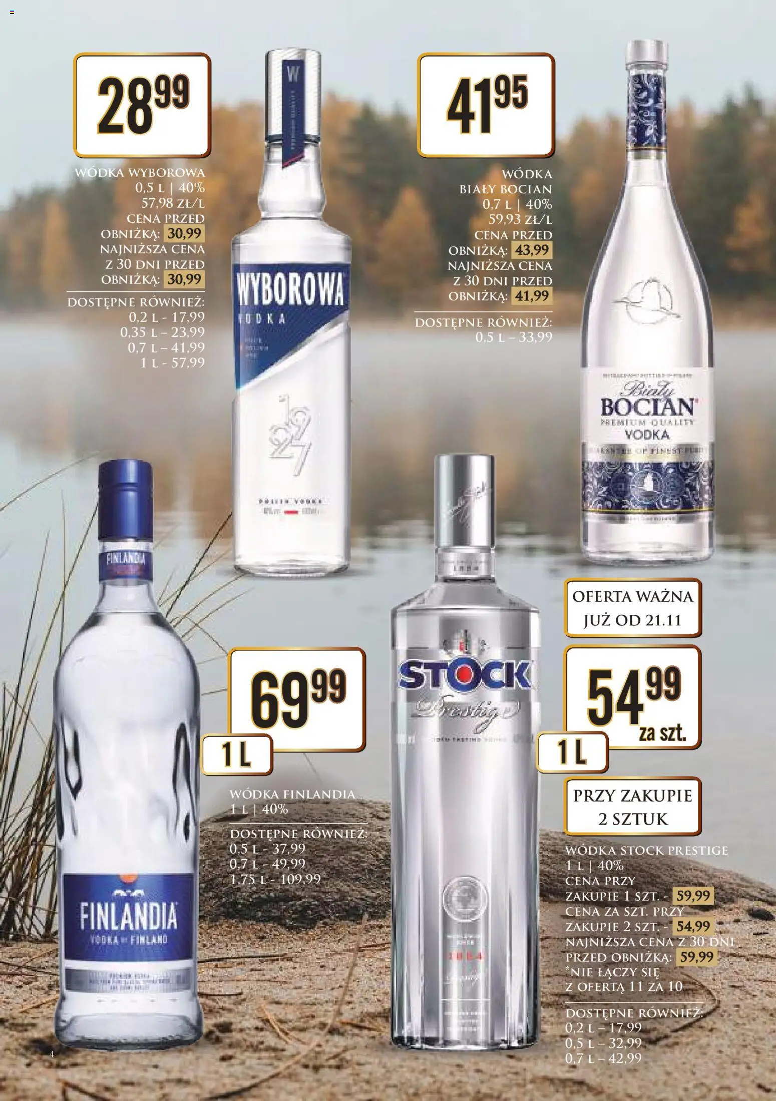 Dino Gazetka alkoholowa od 21.11.2025 | Strona: 4 | Produkty: Wódka finlandia, Wódka Stock, Vodka, Wódka