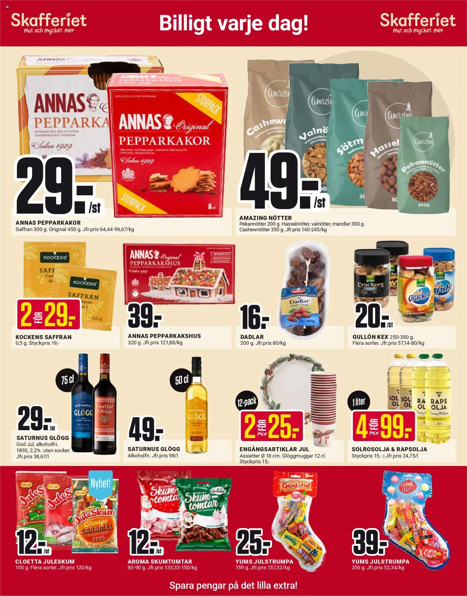 ÖoB reklamblad aktuell från 10.11.2025 | Sida: 9 | Produkter: Cashewnötter, Saffran, Olja, Hatt