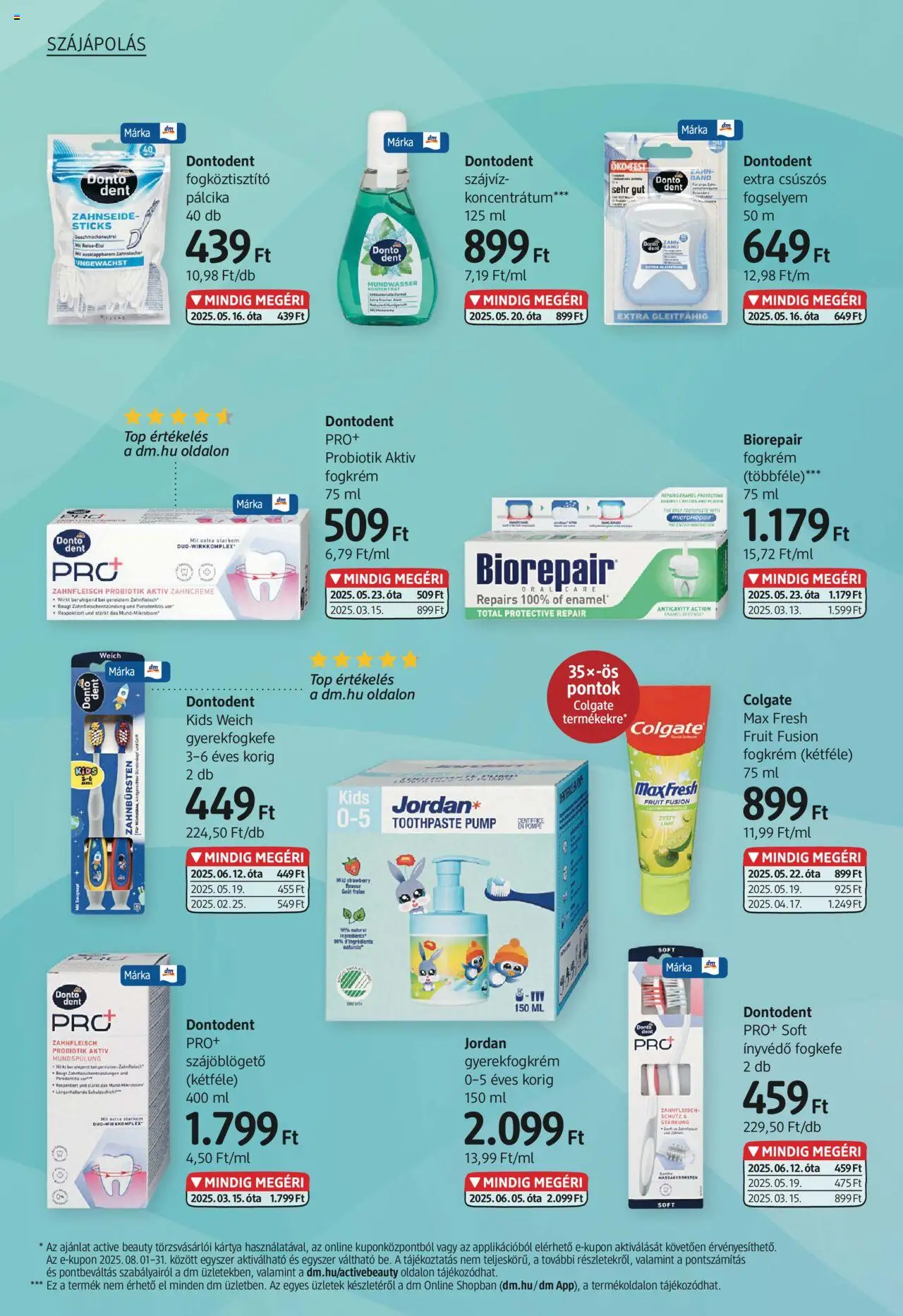 DM Drogerie Markt akciós ujság - amely érvényes a következő dátumtól: 14.08.2025 | Oldal: 16 | Termékek: Fogkrém, Fogkefe, Szájvíz