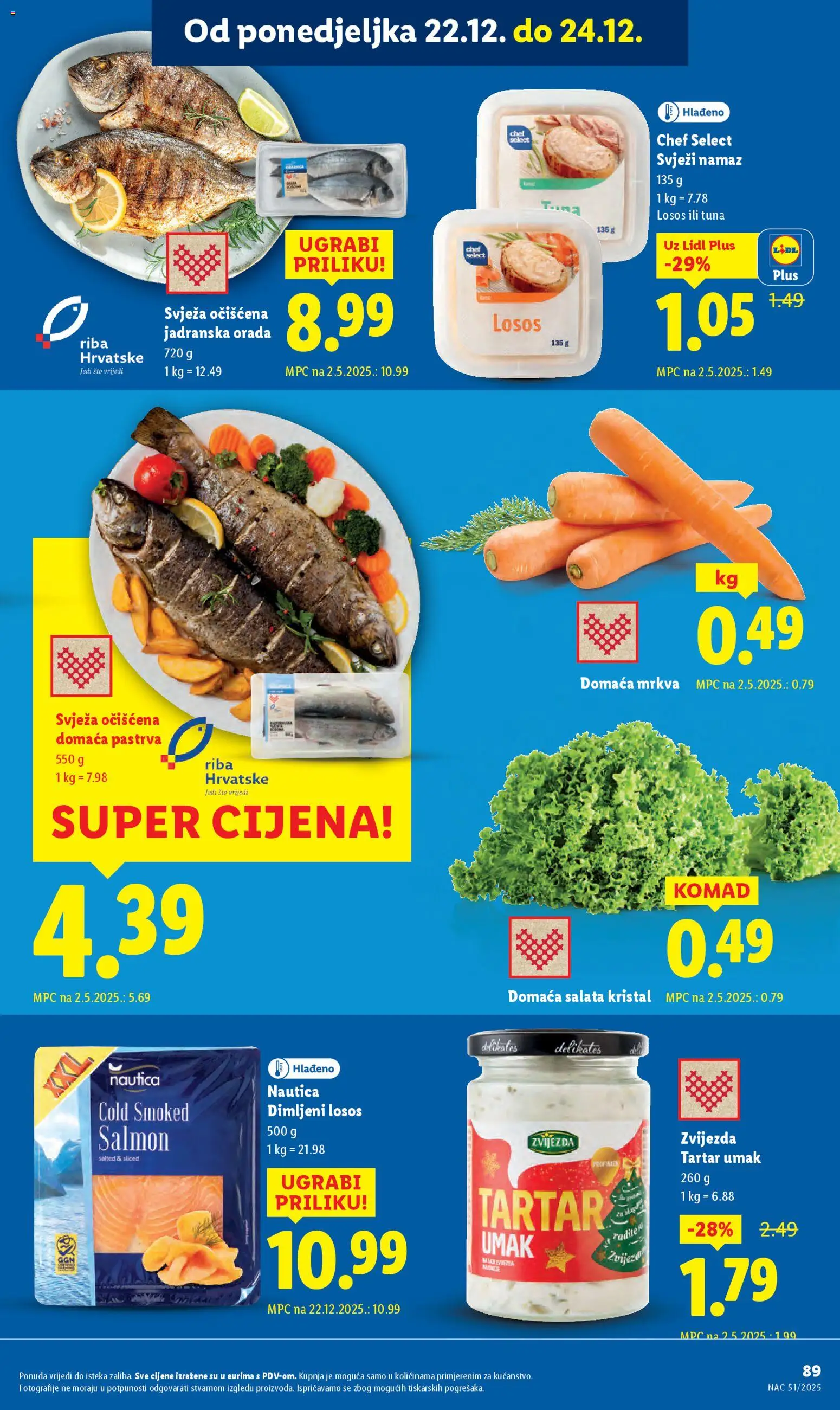 Lidl katalog | vrijedi od 15.12.2025 | Stranica: 89 | Proizvodi: Pastrva, Riba, Salata, Losos