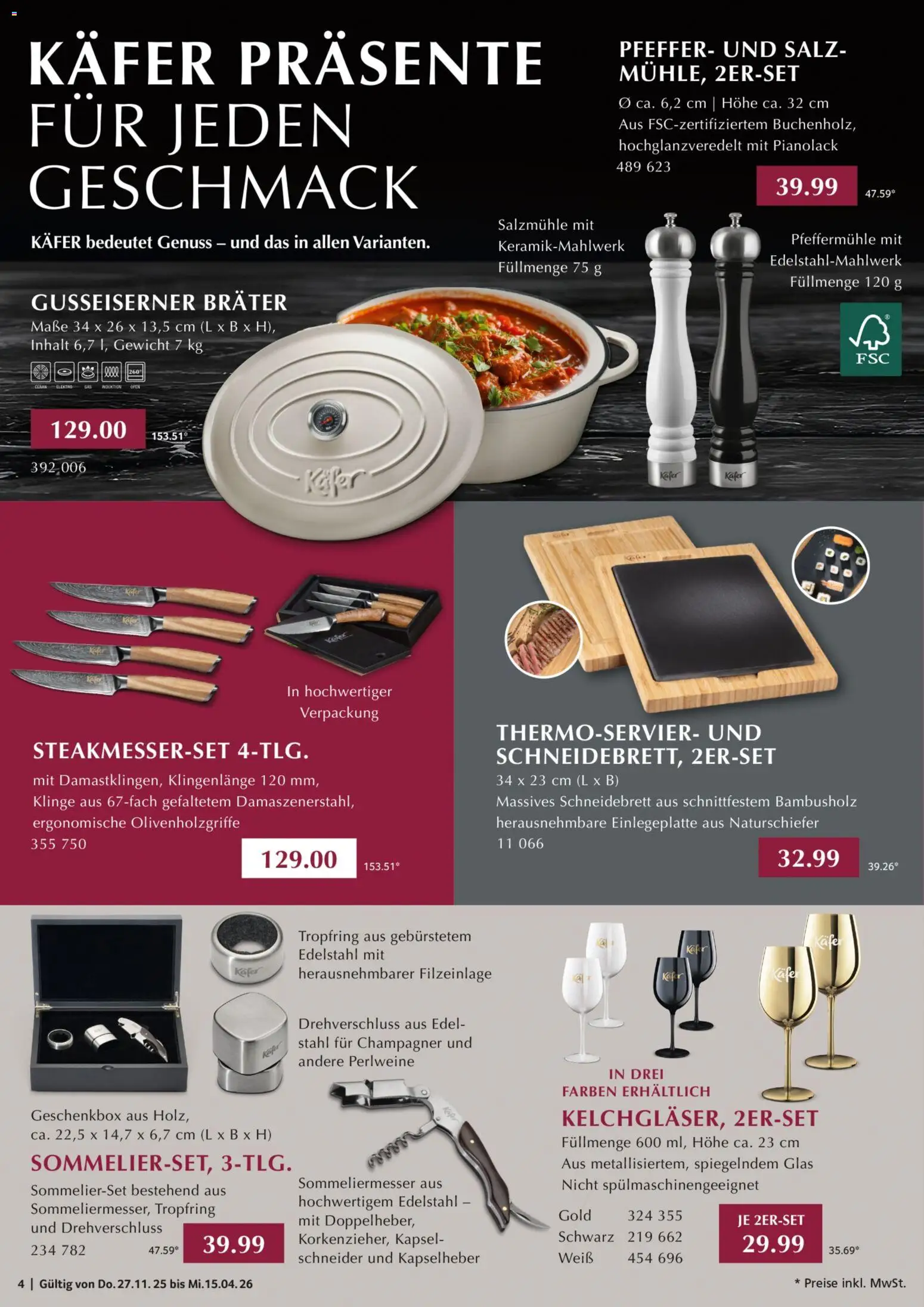 Selgros Kochen & Servieren – gültig ab 27.11.2025 | Seite: 4 | Produkte: Gewicht, Kefir, Salz, Pfeffer