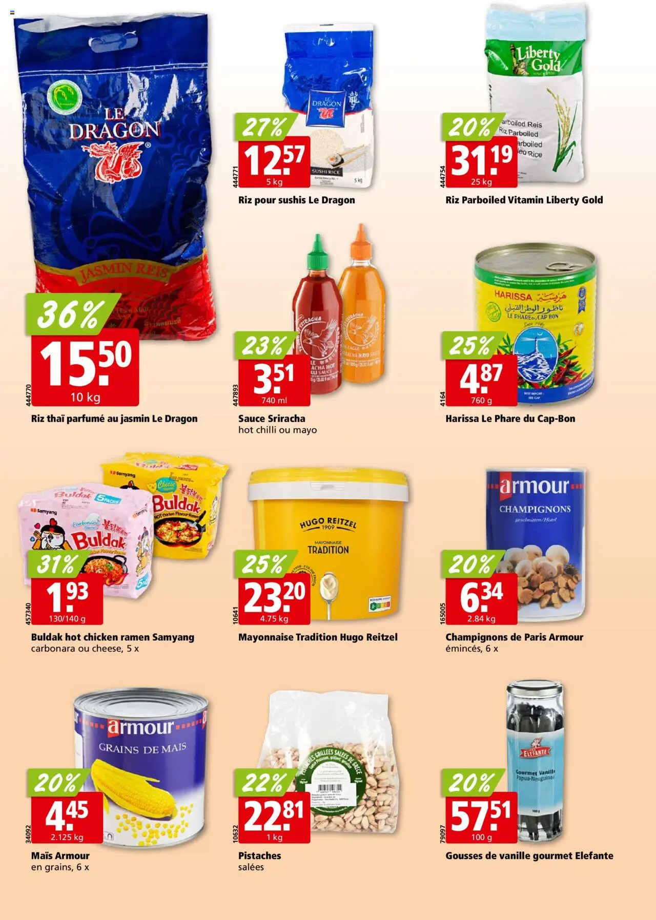 Aligro Aktionen Chavannes, Matran, Genève, Sion ab 11.08.2025 | Seite: 22 | Produkte: Champignons, Reis, Mayonnaise
