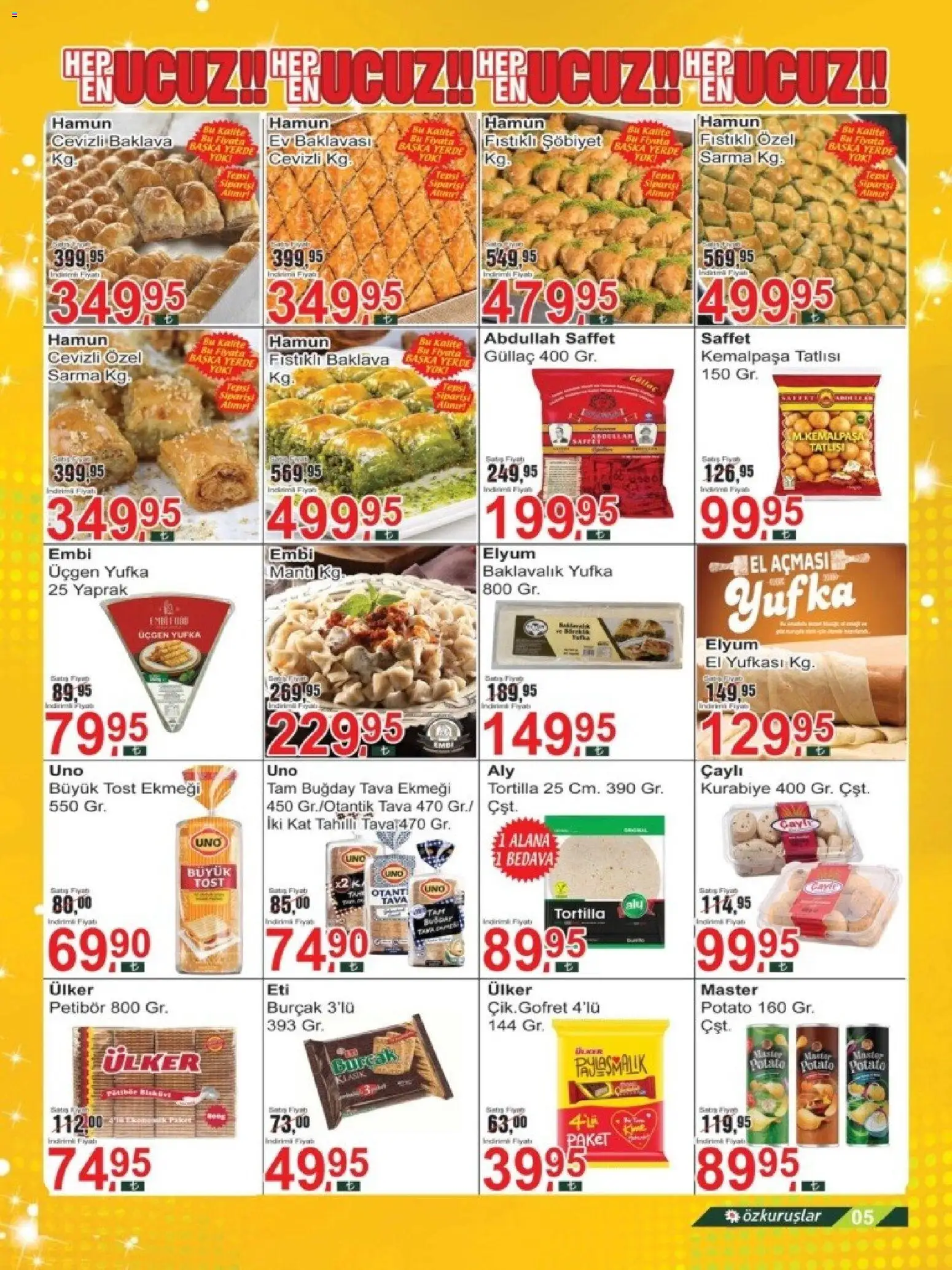 Özkuruşlar Katalog - 17.03.2026 tarihinden itibaren geçerlidir | Sayfa: 5 | Ürünler: Kurabiye, Tepsi
