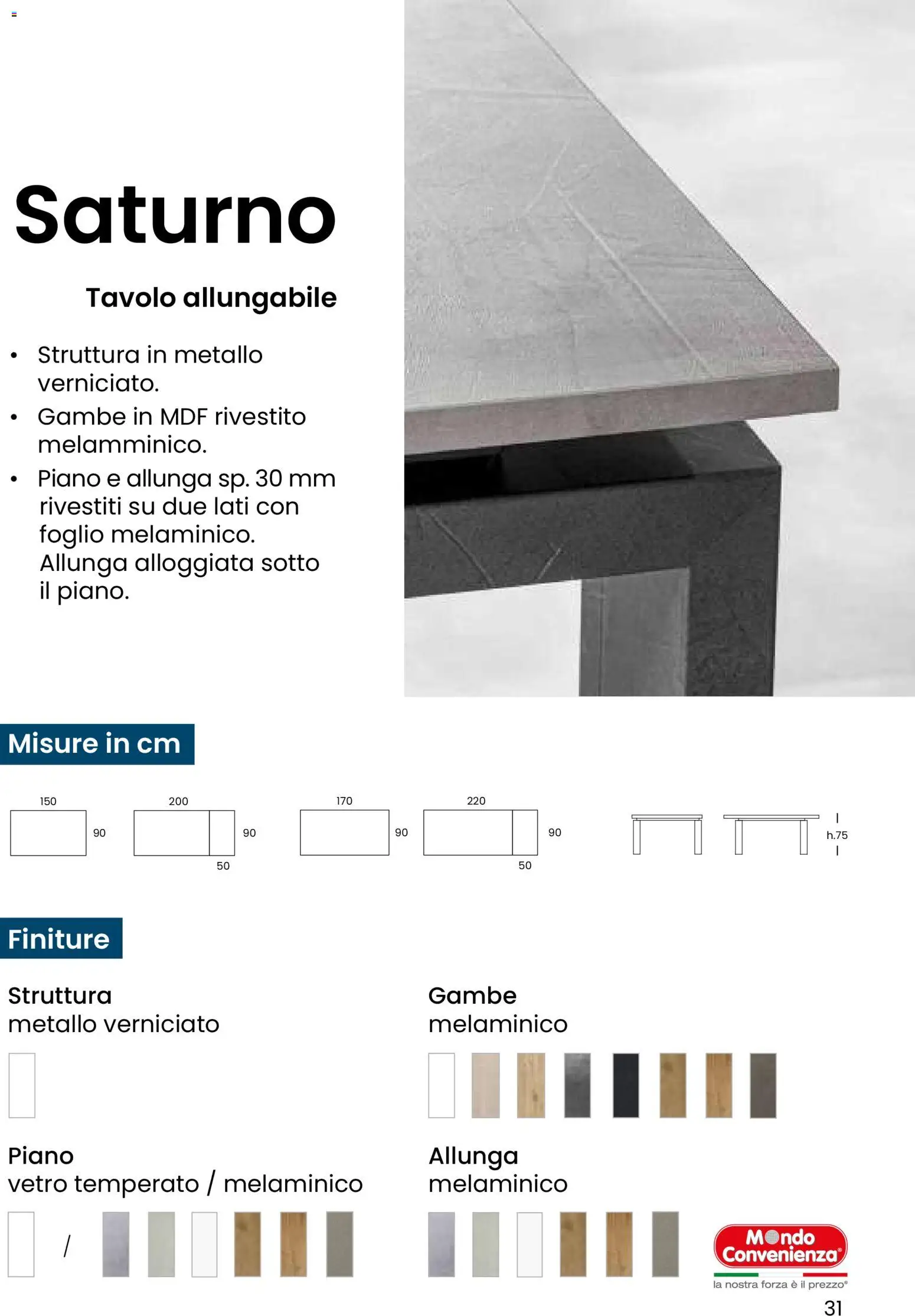 Volantino Mondo Convenienza del 28.10.2025 | Pagina: 31 | Prodotti: Tavolo