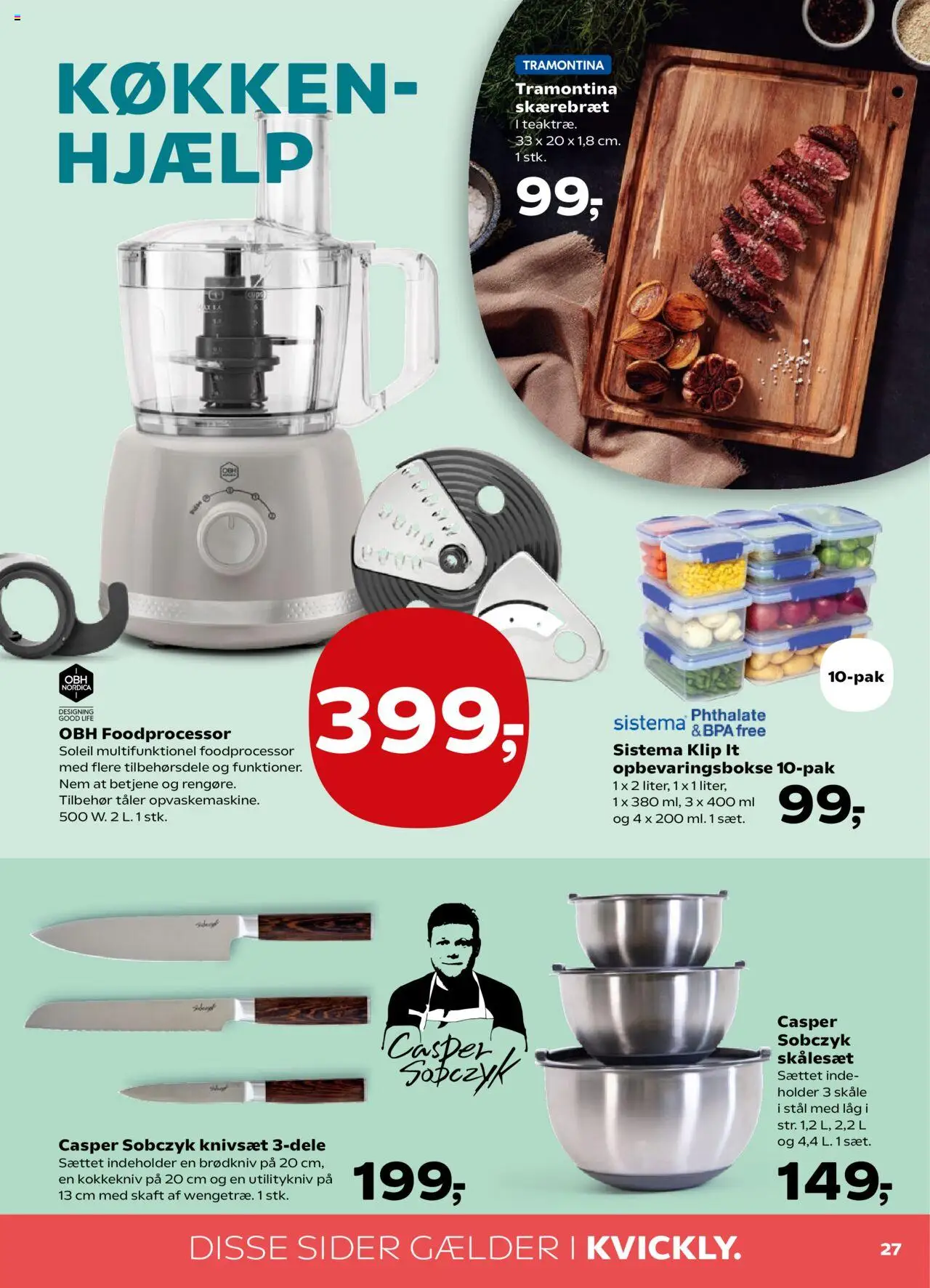 Kvickly tilbudsavis – gyldig fra 19.09.2025 | Side: 29 | Produkter: Skærebræt, Foodprocessor