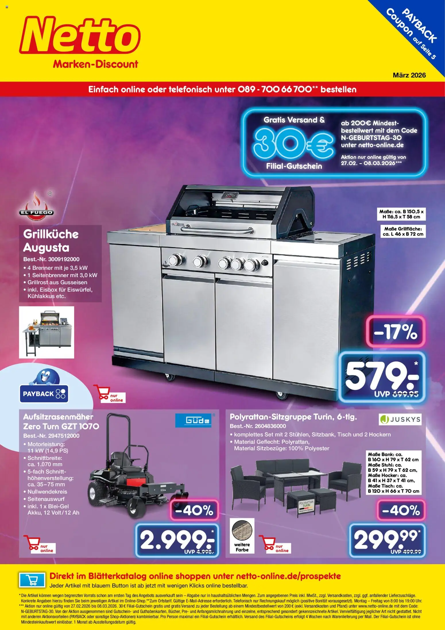 Netto Marken-Discount Online-Angebote März – gültig ab 01.03.2026 | Seite: 1 | Produkte: Hocker, Tisch, Stuhl