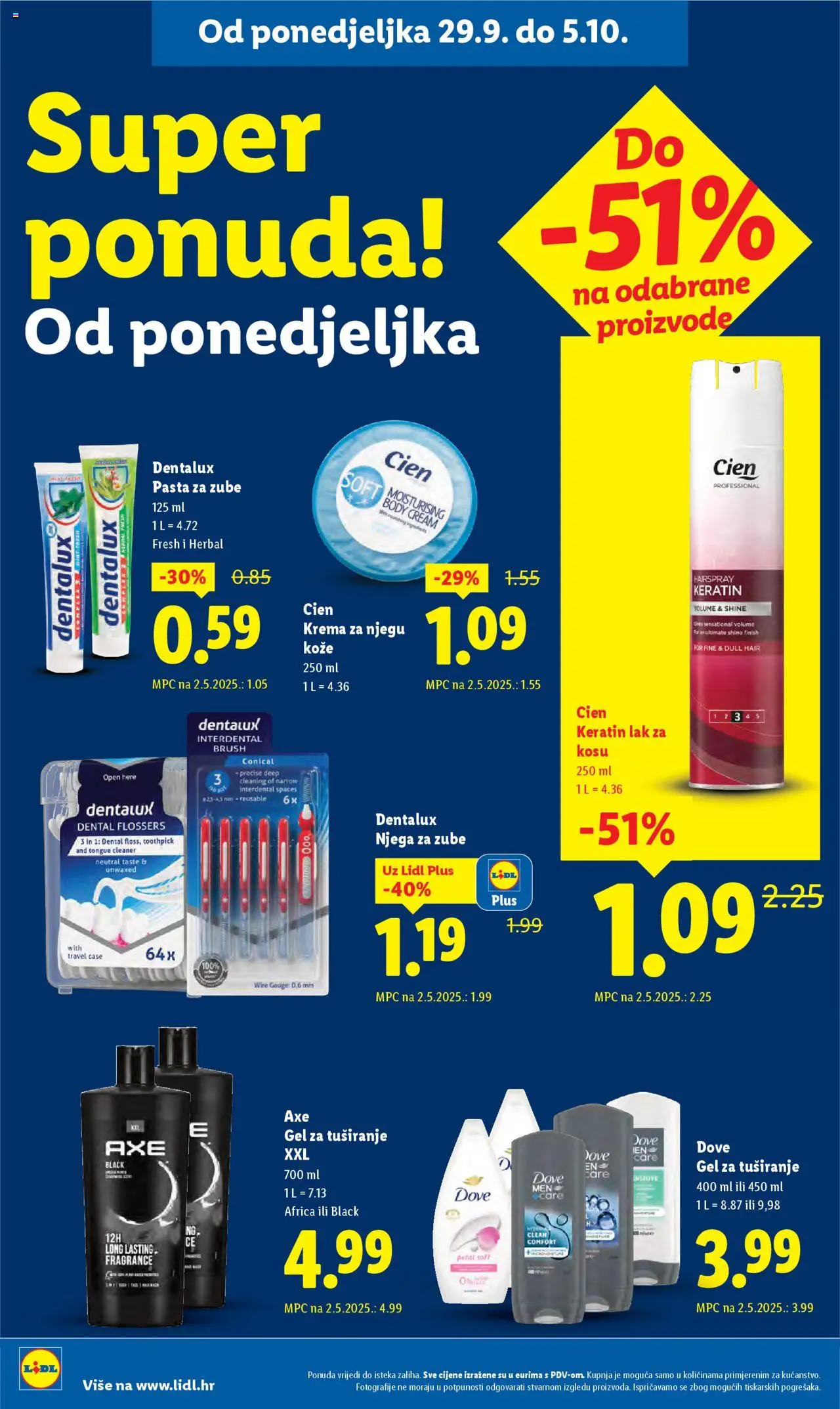 Lidl katalog | vrijedi od 29.09.2025 | Stranica: 22 | Proizvodi: Lak za kosu, Gel za tuširanje, Finish, Axe