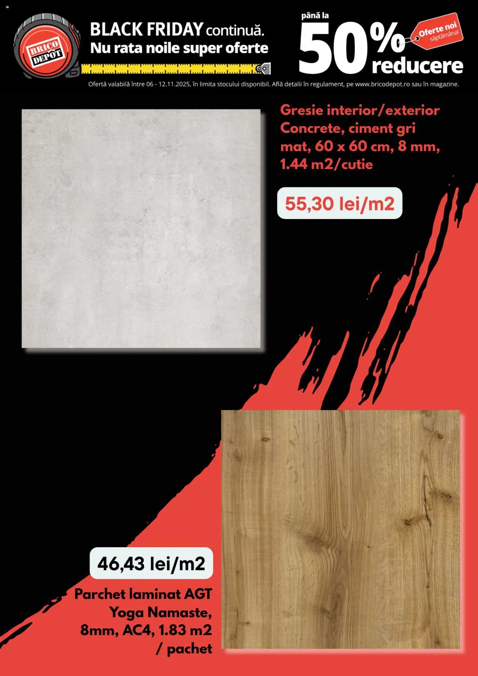 Noul catalog Brico Depot – valabil de la 06.11.2025 | Pagină: 4 | Produse: Gresie, Parchet, Rață