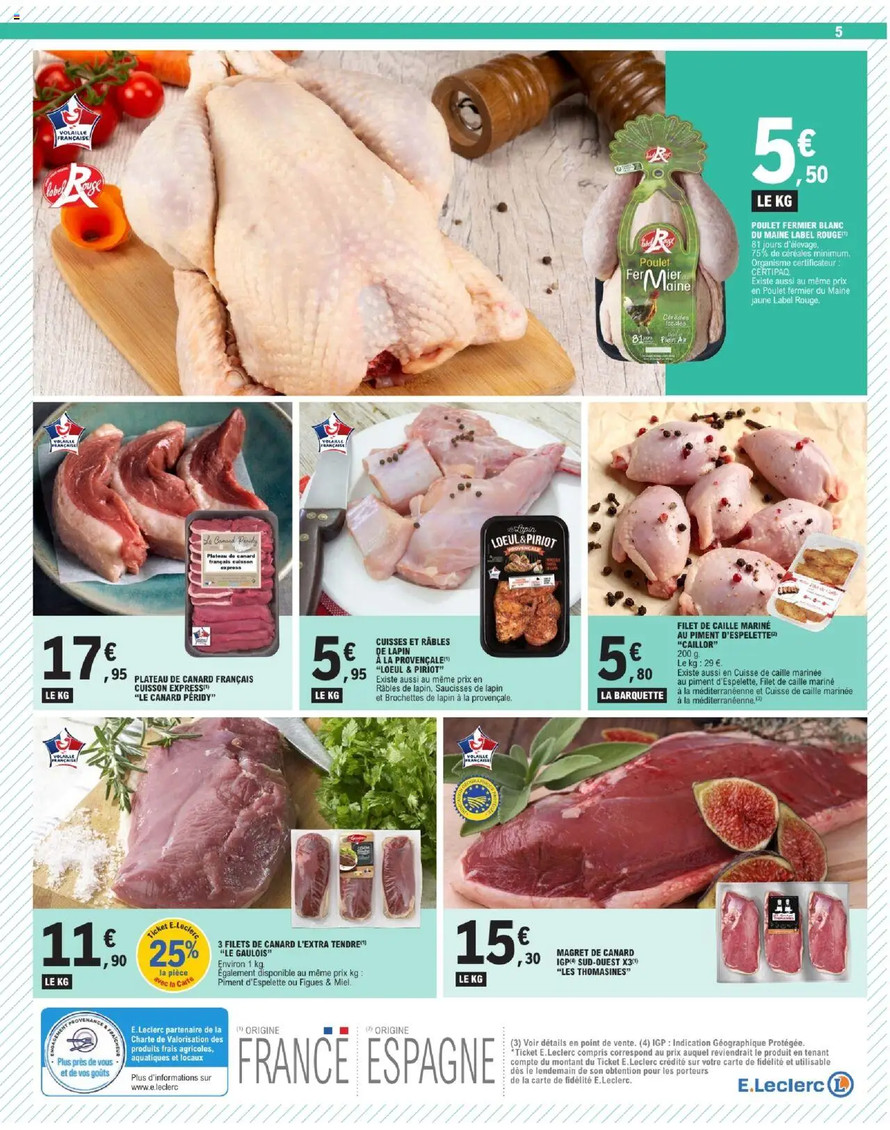  | Page: 5 | Produits: Magret de canard, Plateau, Piment d'espelette, Céréales