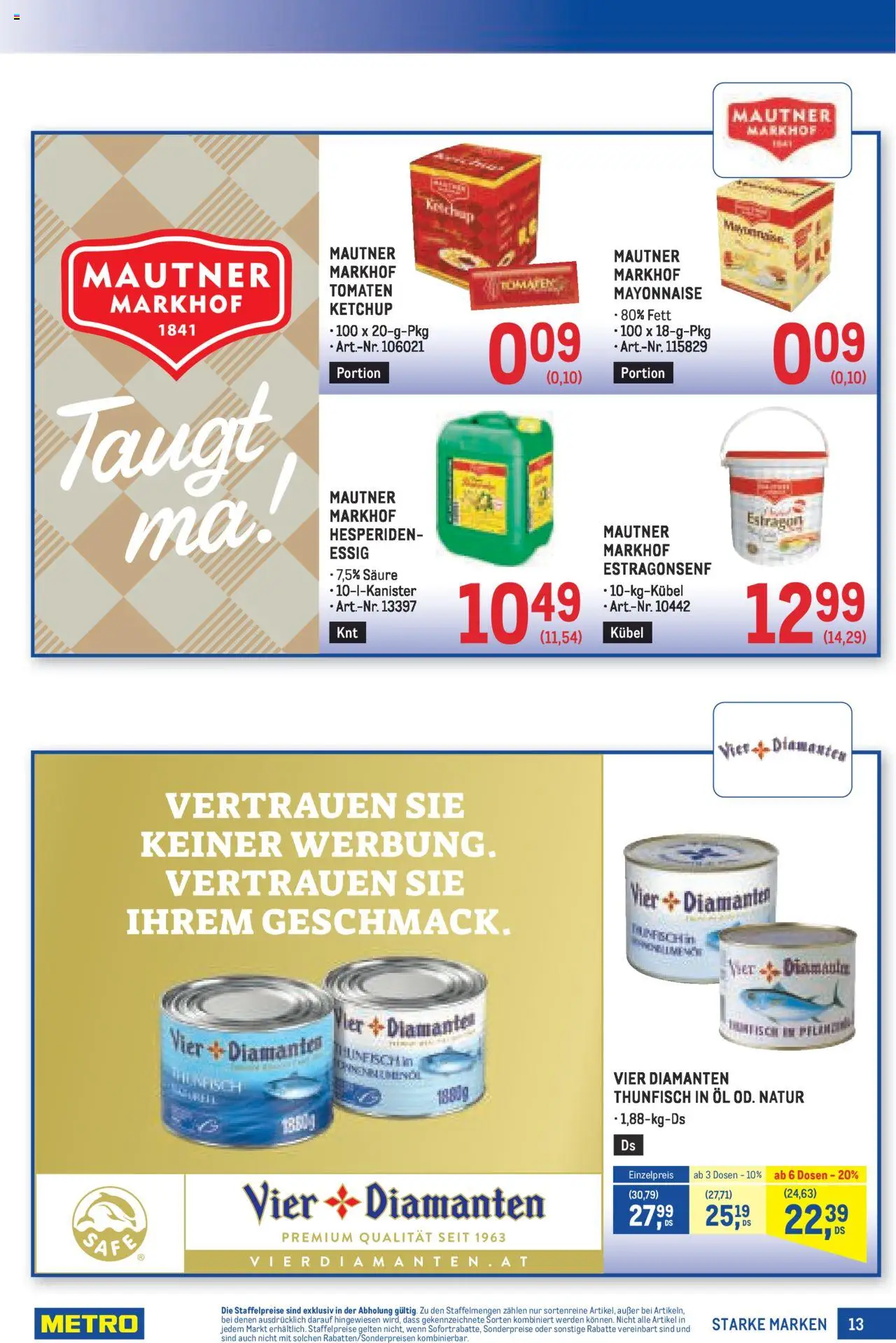 Metro - METRO AT - Starke Marken gültig ab 16.10.2025 | Seite: 13 | Produkte: Ketchup, Mayonnaise, Öl, Tomaten