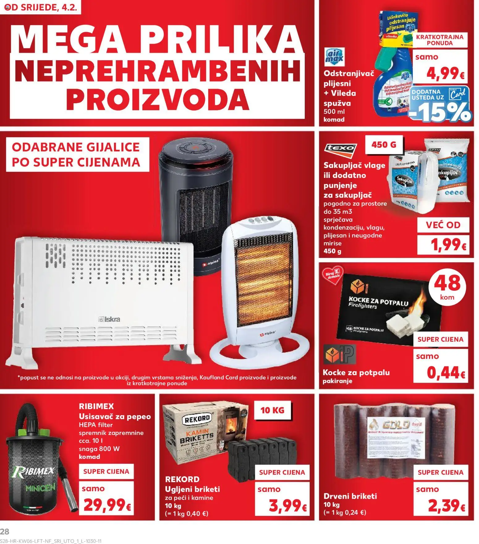 Kaufland katalog | vrijedi od 04.02.2026 | Stranica: 28 | Proizvodi: Usisavač, Spužva, Vileda, Briketi