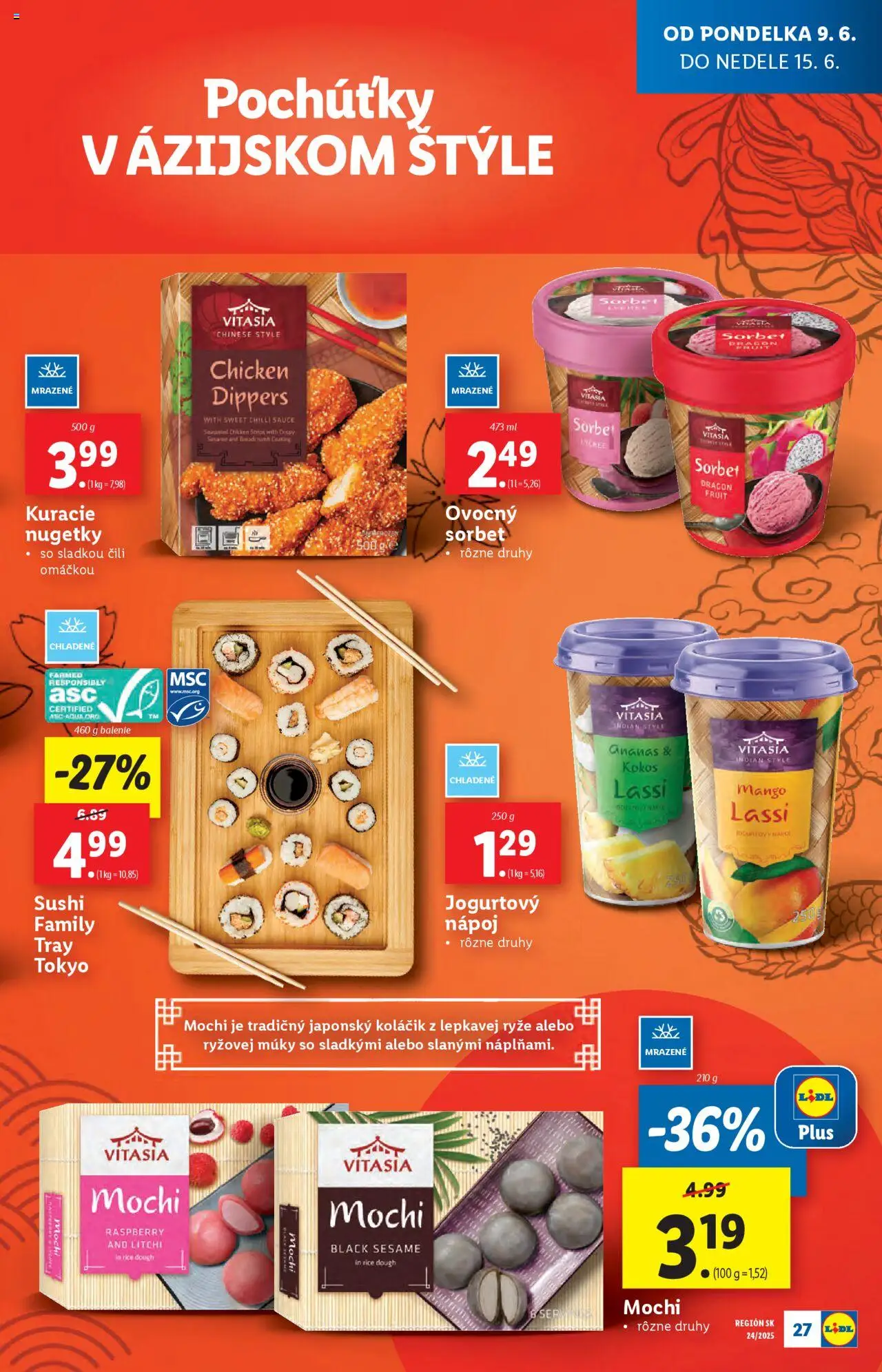 Lidl leták │ platný od 09.06.2025 | Strana: 31 | Produkty: Sorbet, Ananás, Sushi, Mango