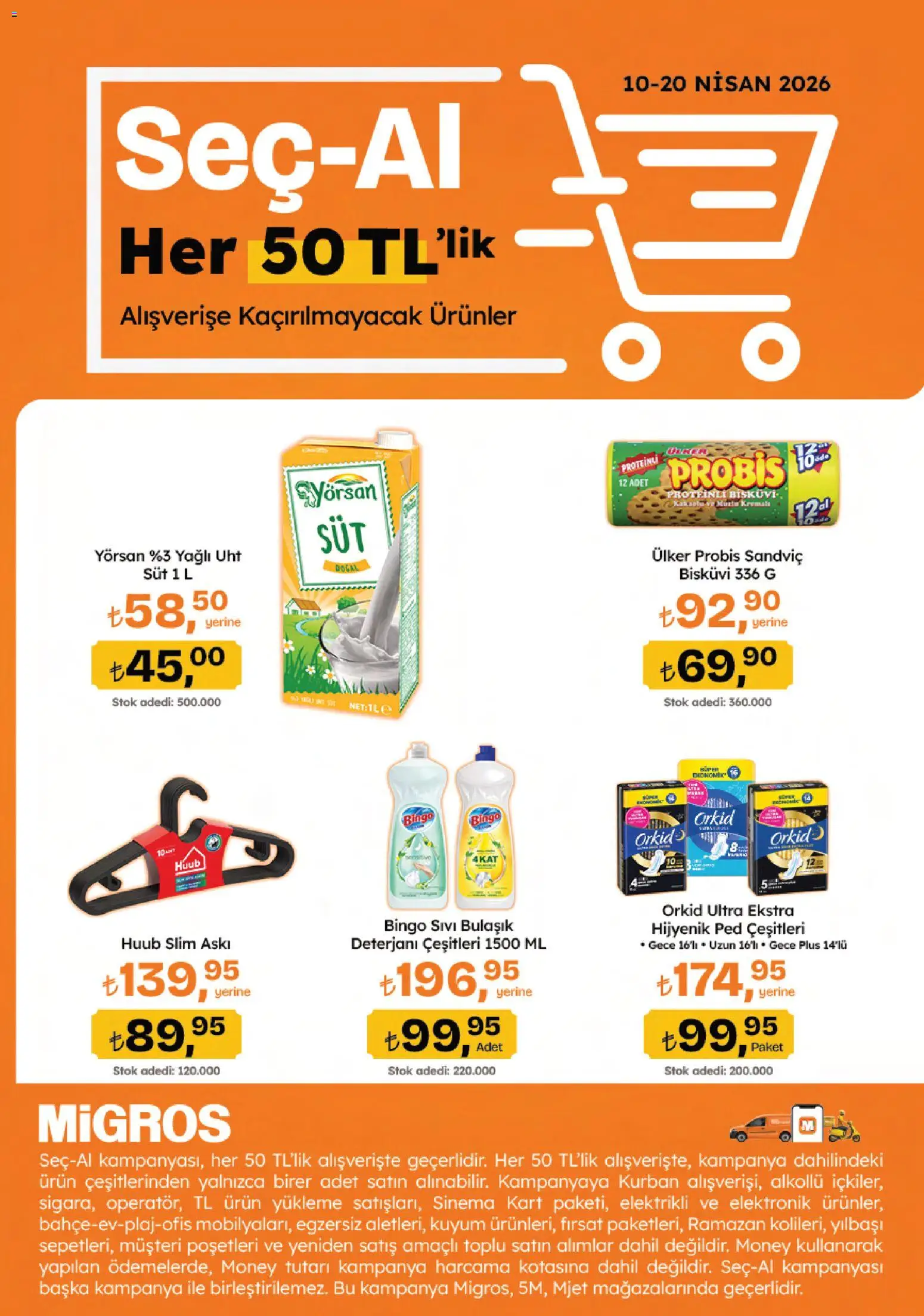 Migros Katalog - 5M Migroskop Dijital - 16.04.2026 tarihinden itibaren geçerlidir | Sayfa: 10 | Ürünler: Askı, Hijyenik ped, Süt, Bisküvi