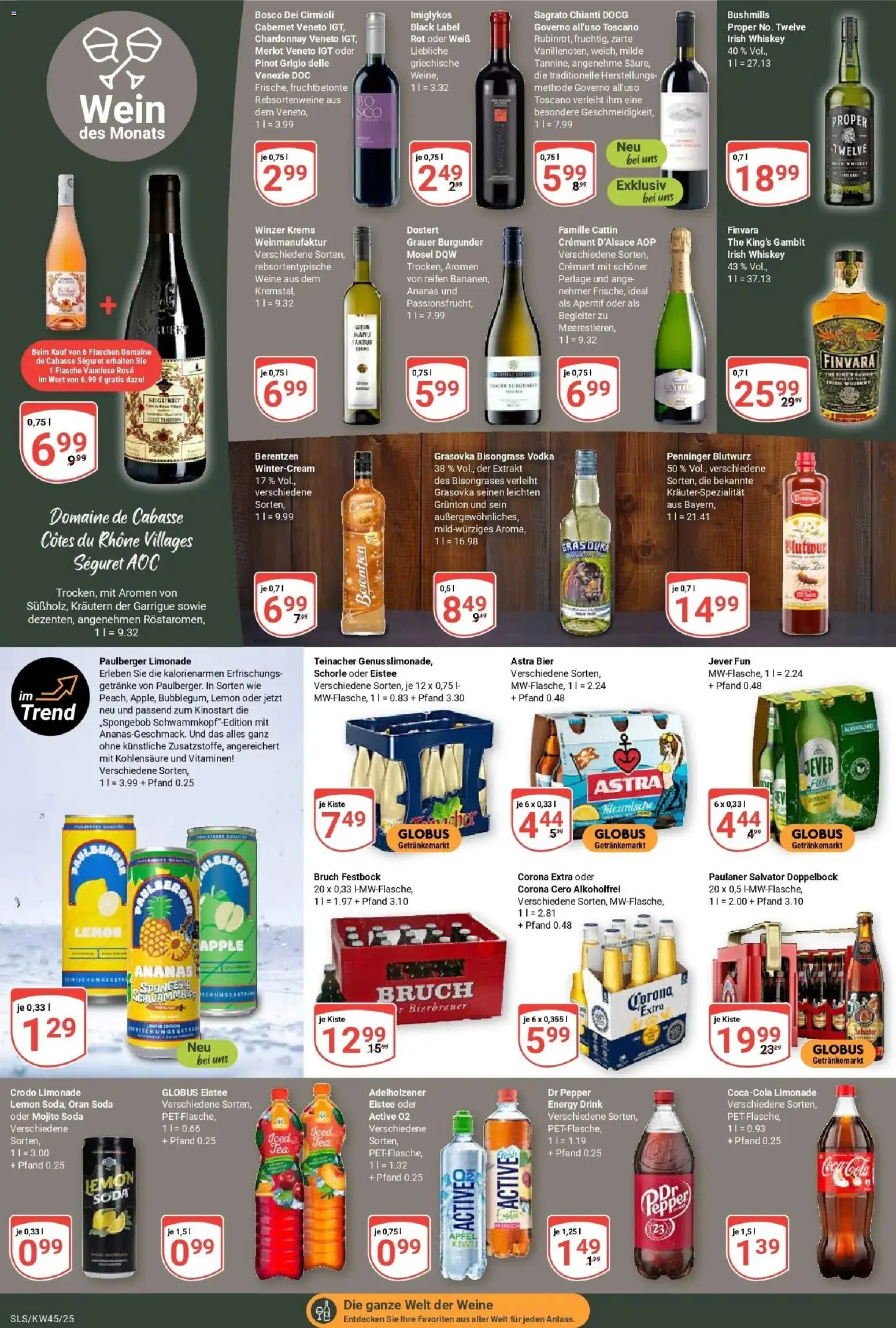Globus prospekt Saarlouis	 – gültig ab 02.11.2025 | Seite: 17 | Produkte: Coca cola, Cola, Wein, Berentzen