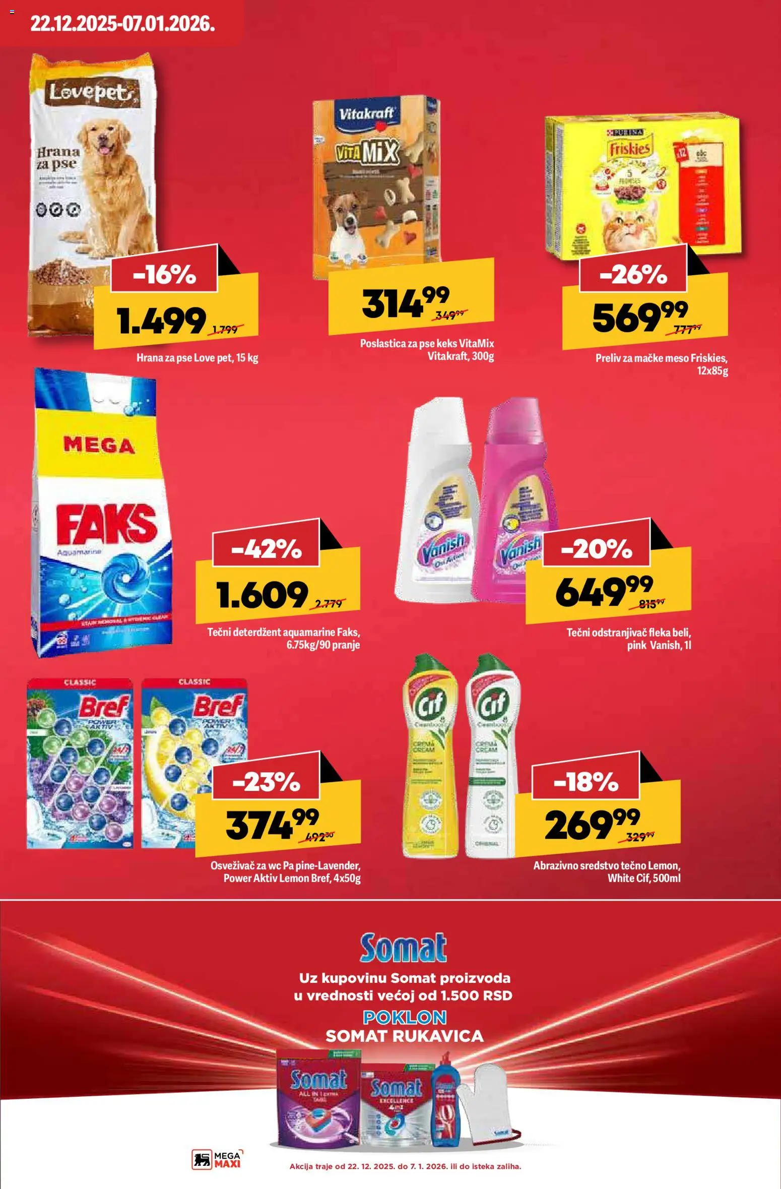 Mega Maxi katalog - važi od 22.12.2025 | Strana: 7 | Proizvode: Deterdžent, Bref, Keks, Wc