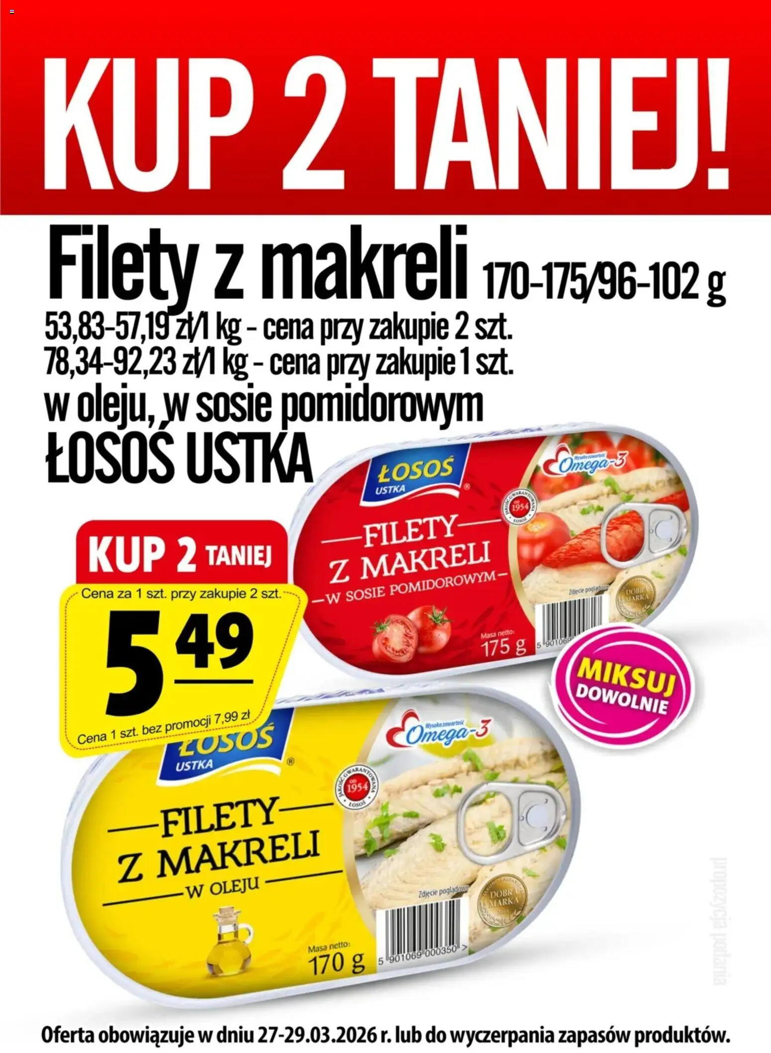 Prim Market promocja - Filety Z Makreli od 27.03.2026 | Strona: 1 | Produkty: Łosoś