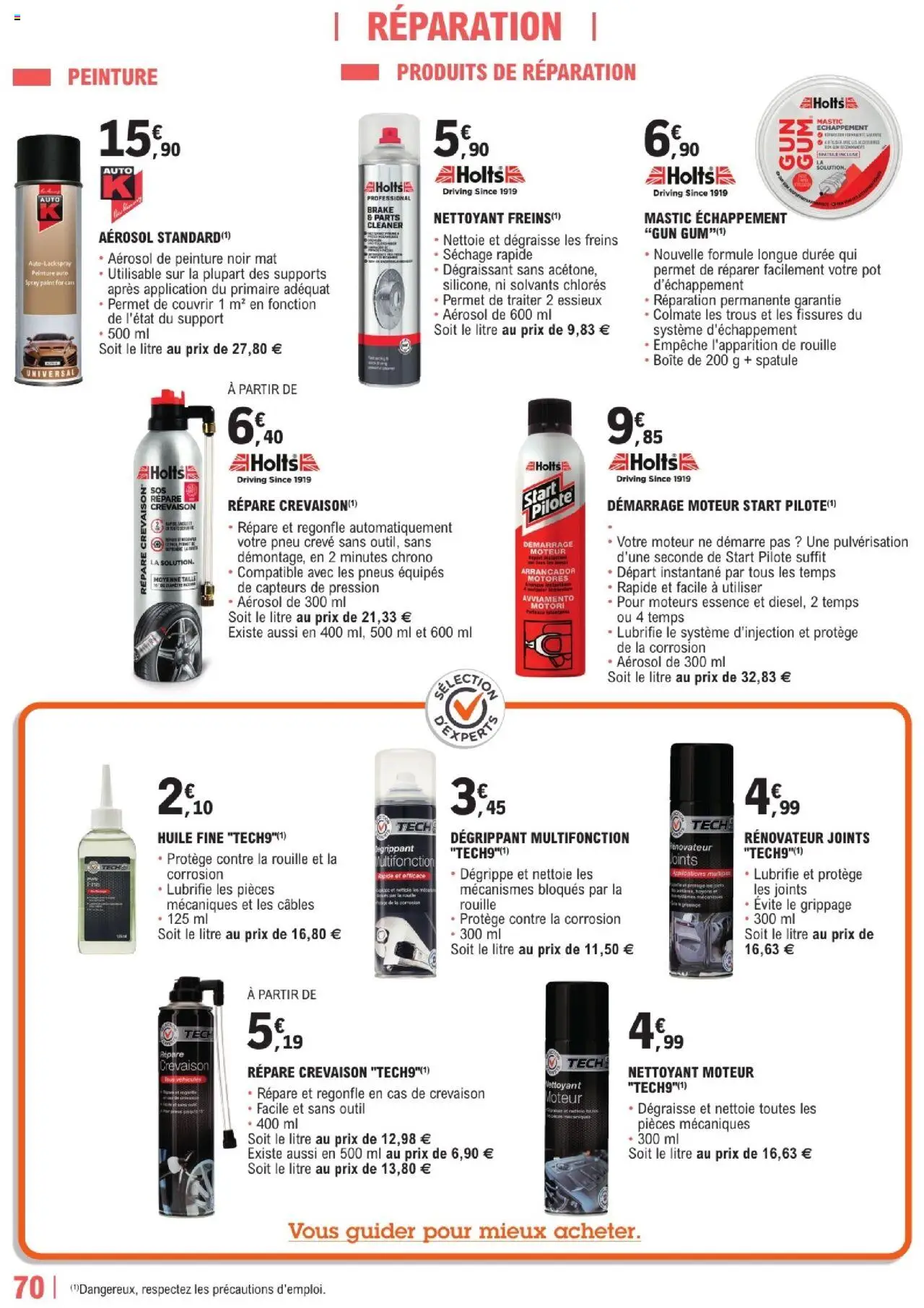  | Page: 70 | Produits: Pneus, Start Pilote, Spatule, Huile