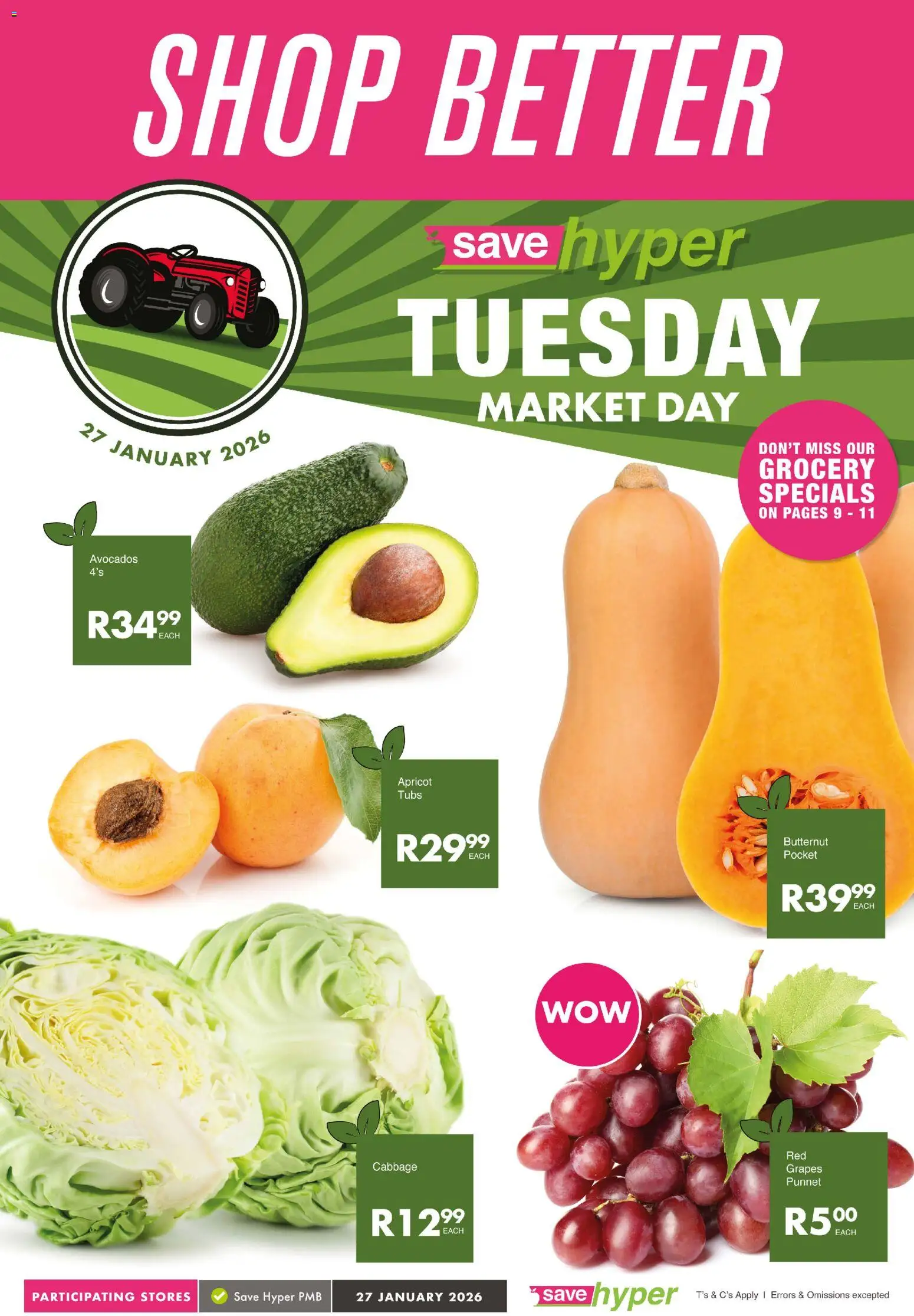 New Save catalogue – valid from 27.01.2026 | Page: 1 | Products: Avocados, Grapes