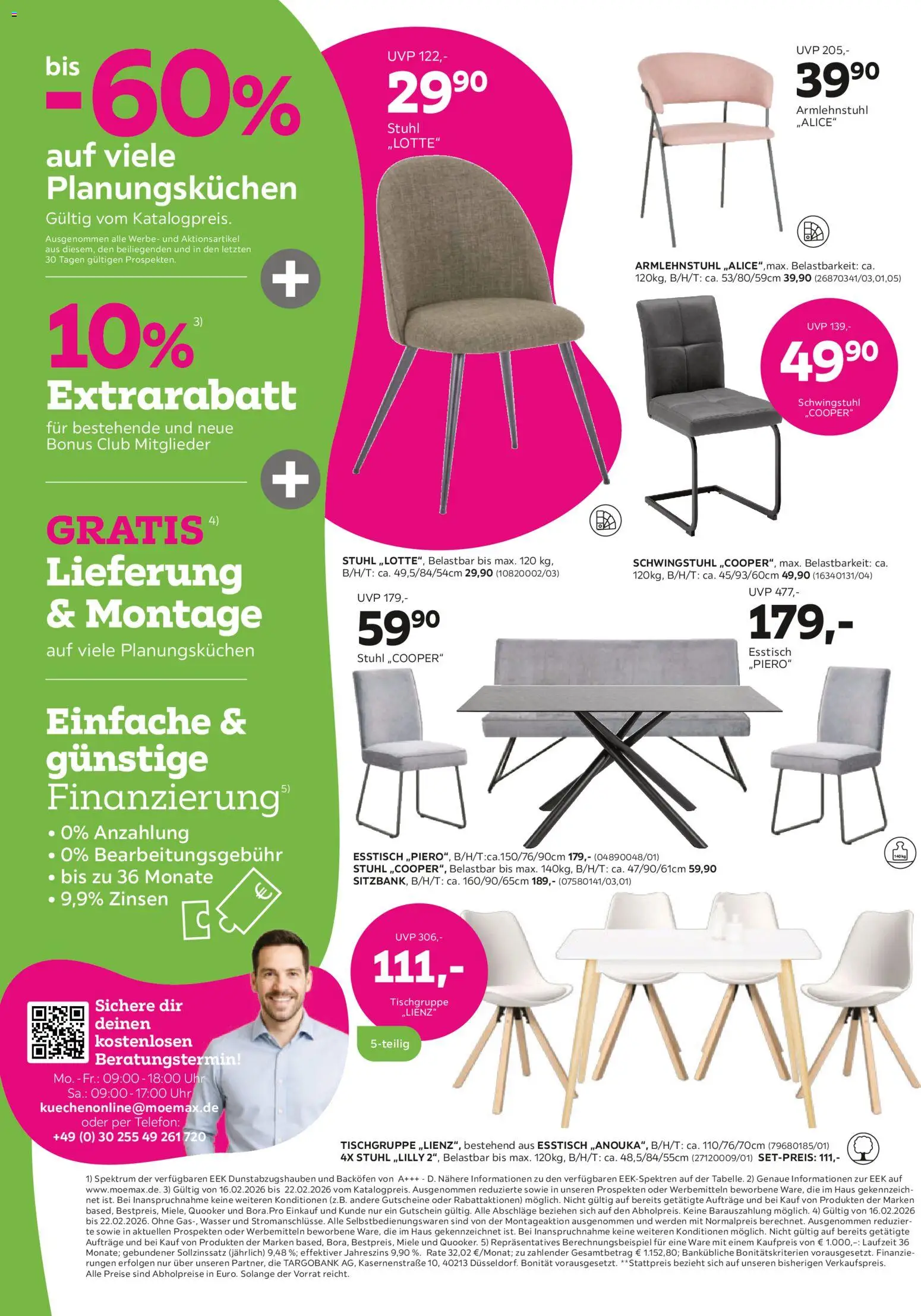 Mömax Prospekt 	 – gültig ab 16.02.2026 | Seite: 6 | Produkte: Miele, Esstisch, Telefon, Uhr