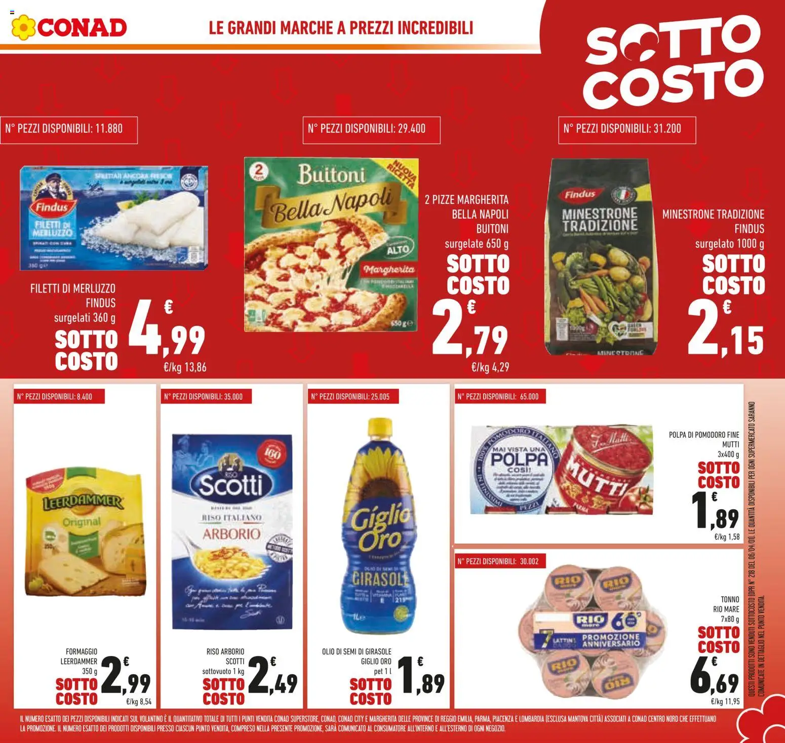 Volantino Conad del 06.11.2025 | Pagina: 5 | Prodotti: Pizza, Merluzzo, Olio, Tonno