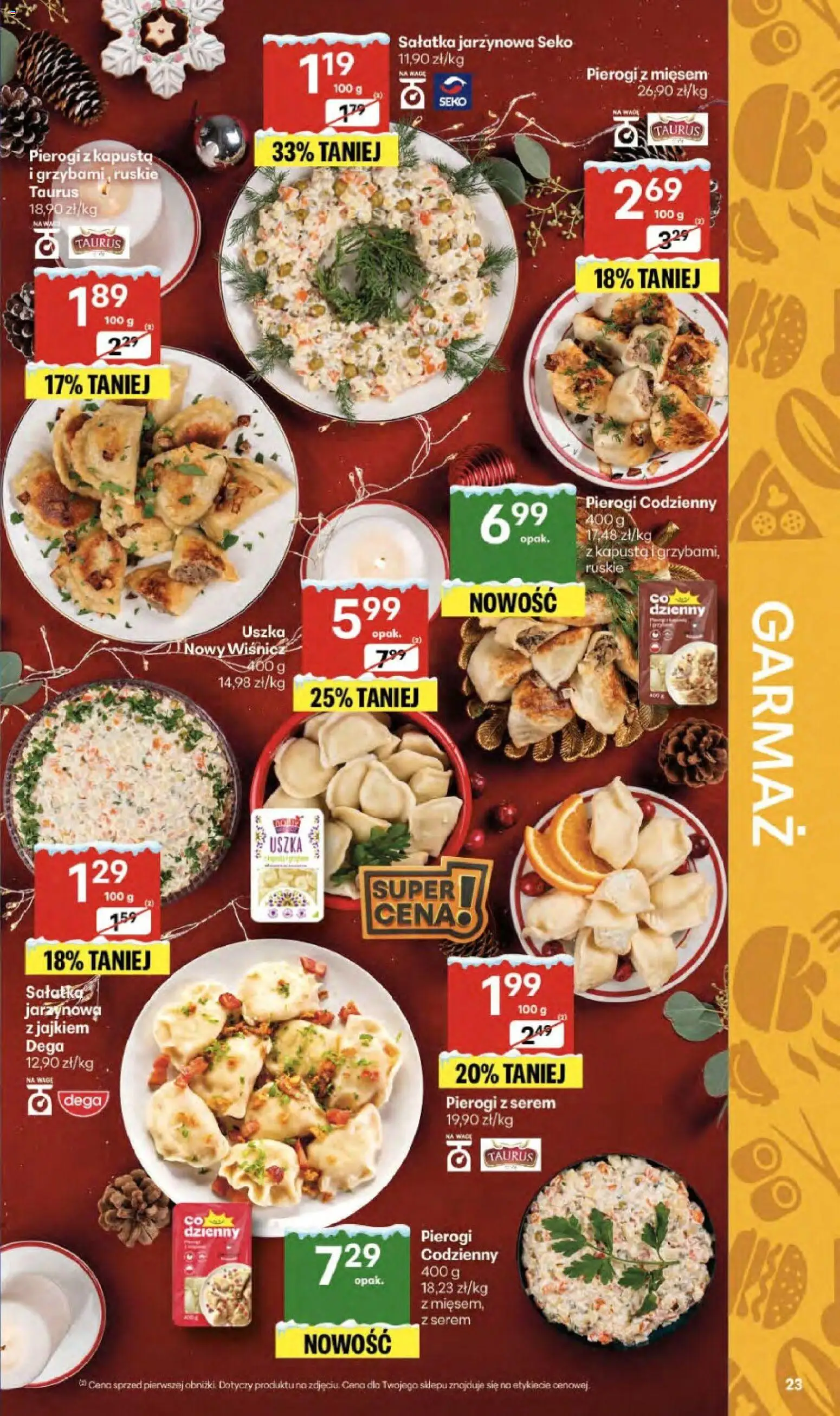 Delikatesy Centrum Gazetka - Sklepy Własne od 18.12.2025 | Strona: 23 | Produkty: Kapusta, Pierogi, Pierogi z mięsem, Sałatka
