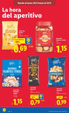 Vista previa Snack Day Palomitas saladas, Palomitas saladas 3 x 100 g válido desde el 16.03.2026 | Página: 16 | Productos: Καλτσάκια μισά