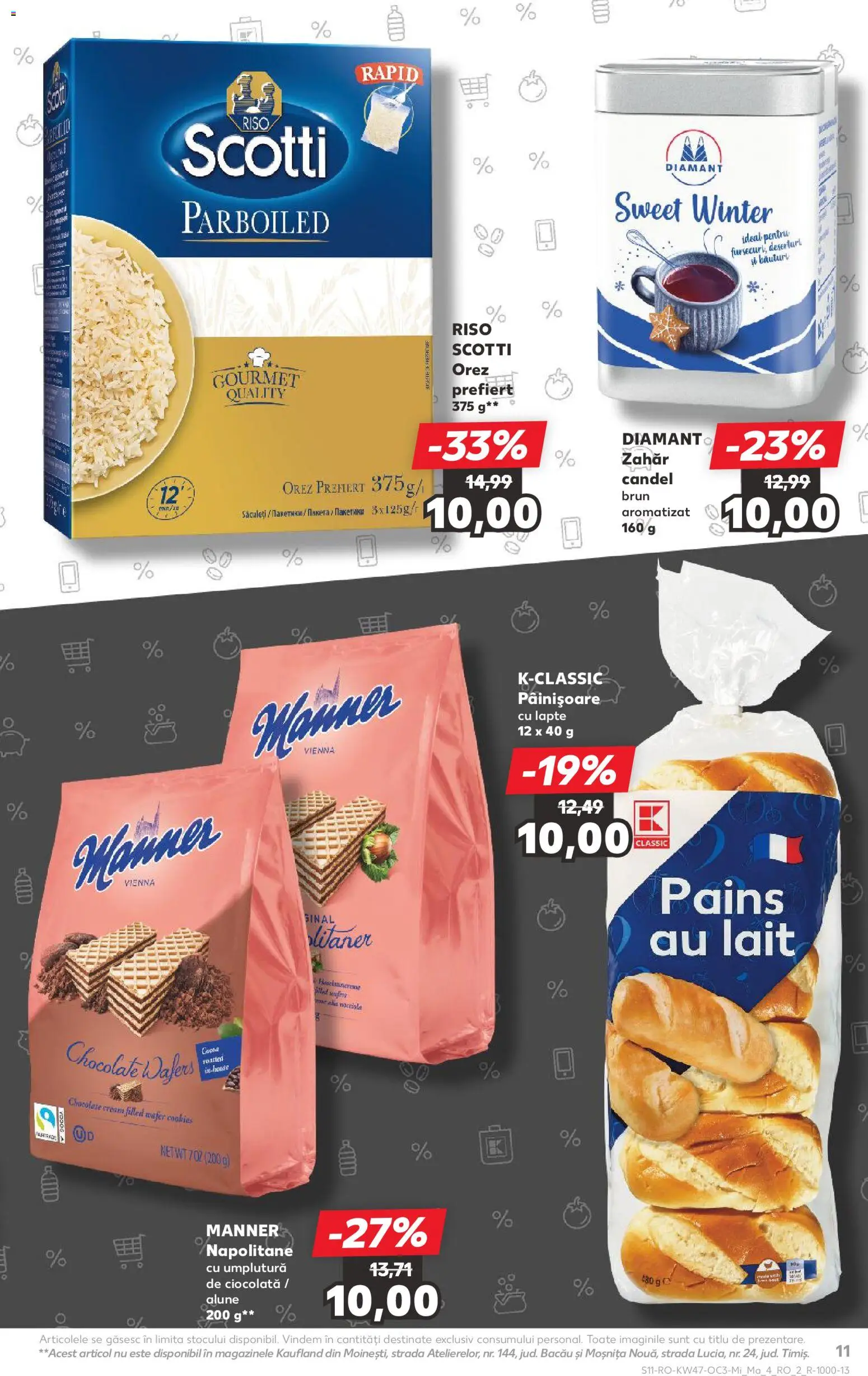 Noul catalog Kaufland – valabil de la 19.11.2025 | Pagină: 11 | Produse: Napolitane, Lapte, Orez, Zahăr