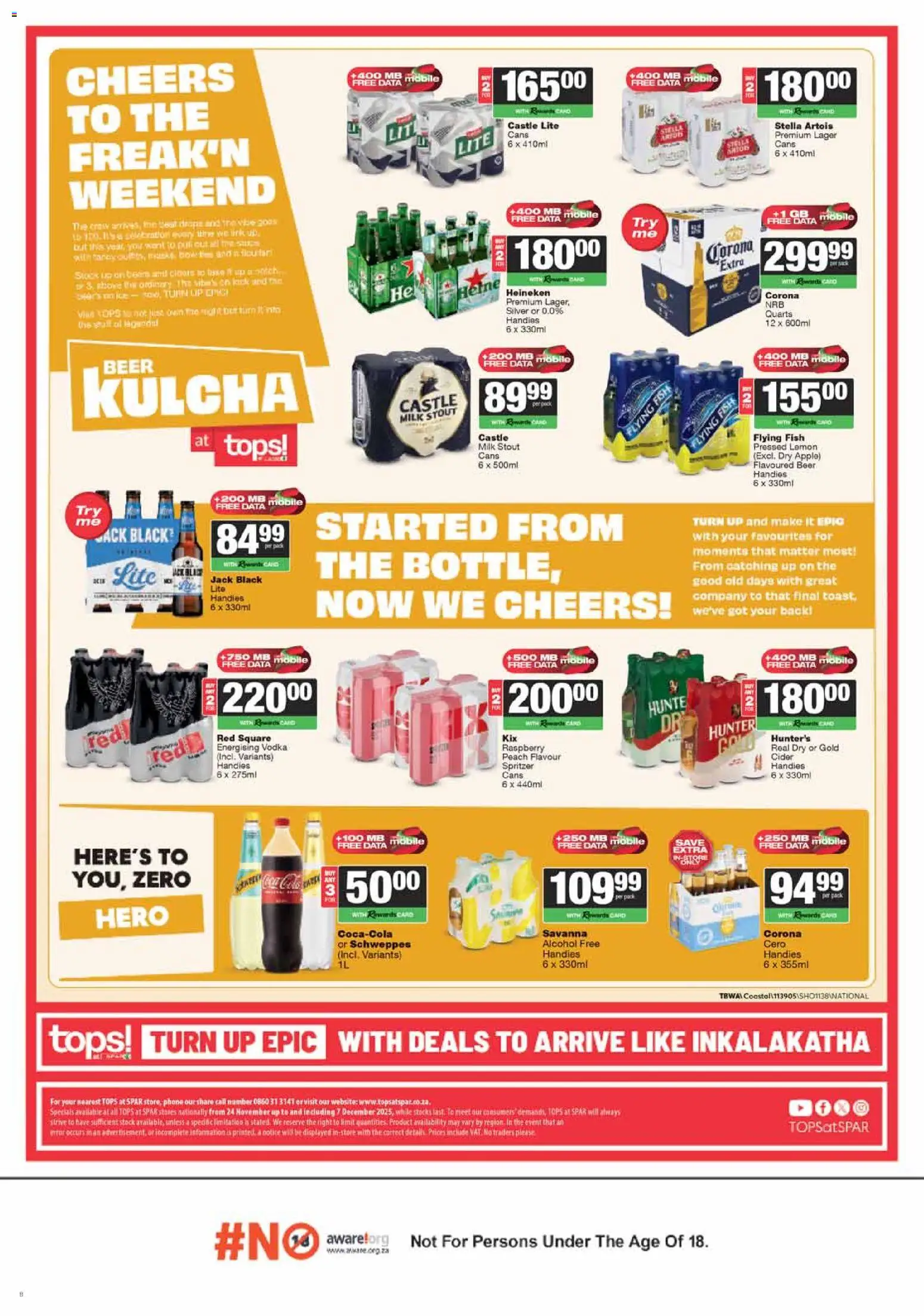 New Tops at Spar catalogue – valid from 24.11.2025 | Page: 8 | Products: Phone, Beer, Fish, Peach