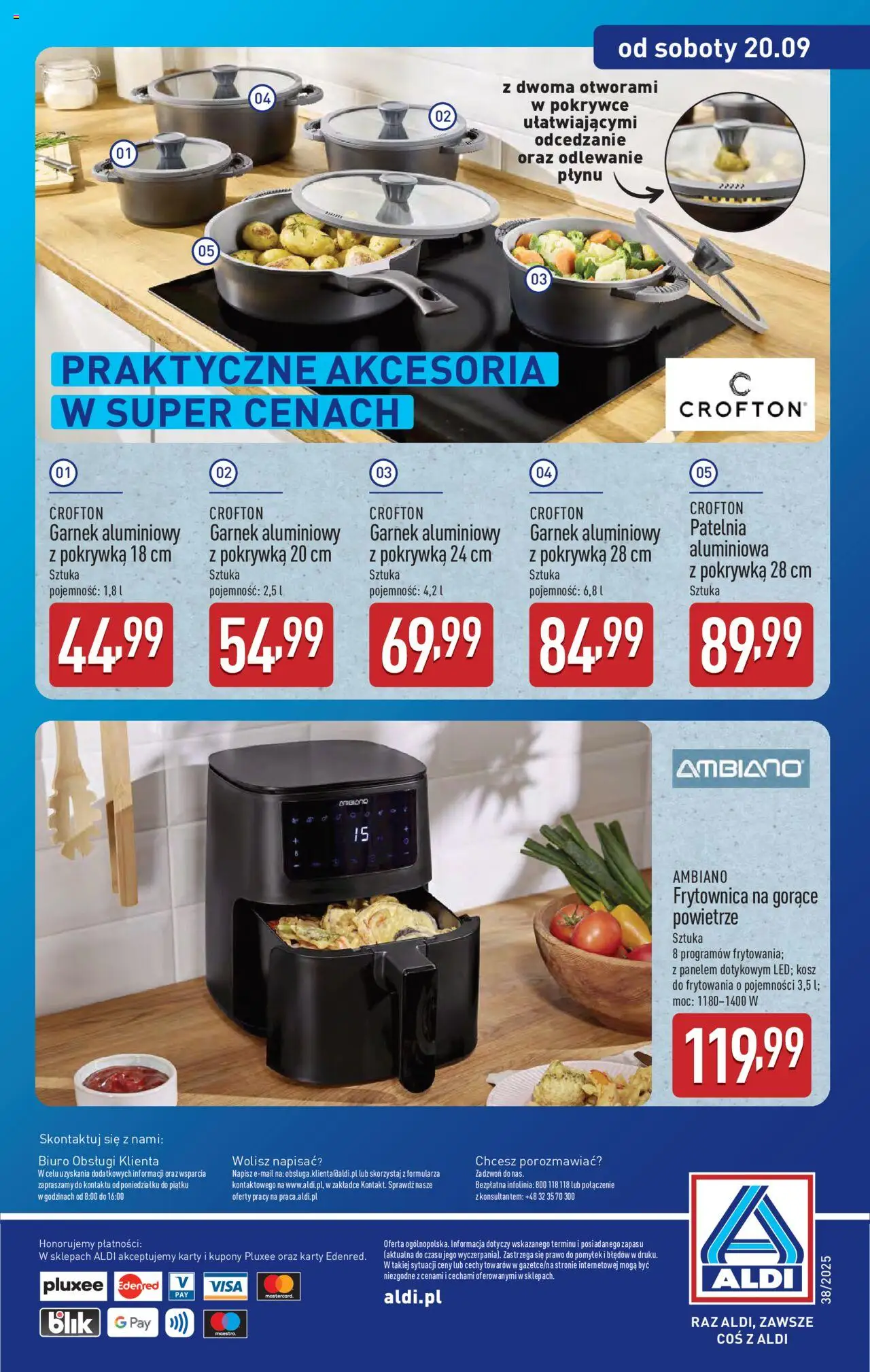Aldi Gazetka - Hity od Środy i od Soboty od 17.09.2025 | Strona: 12 | Produkty: Garnek, Kosz, Patelnia
