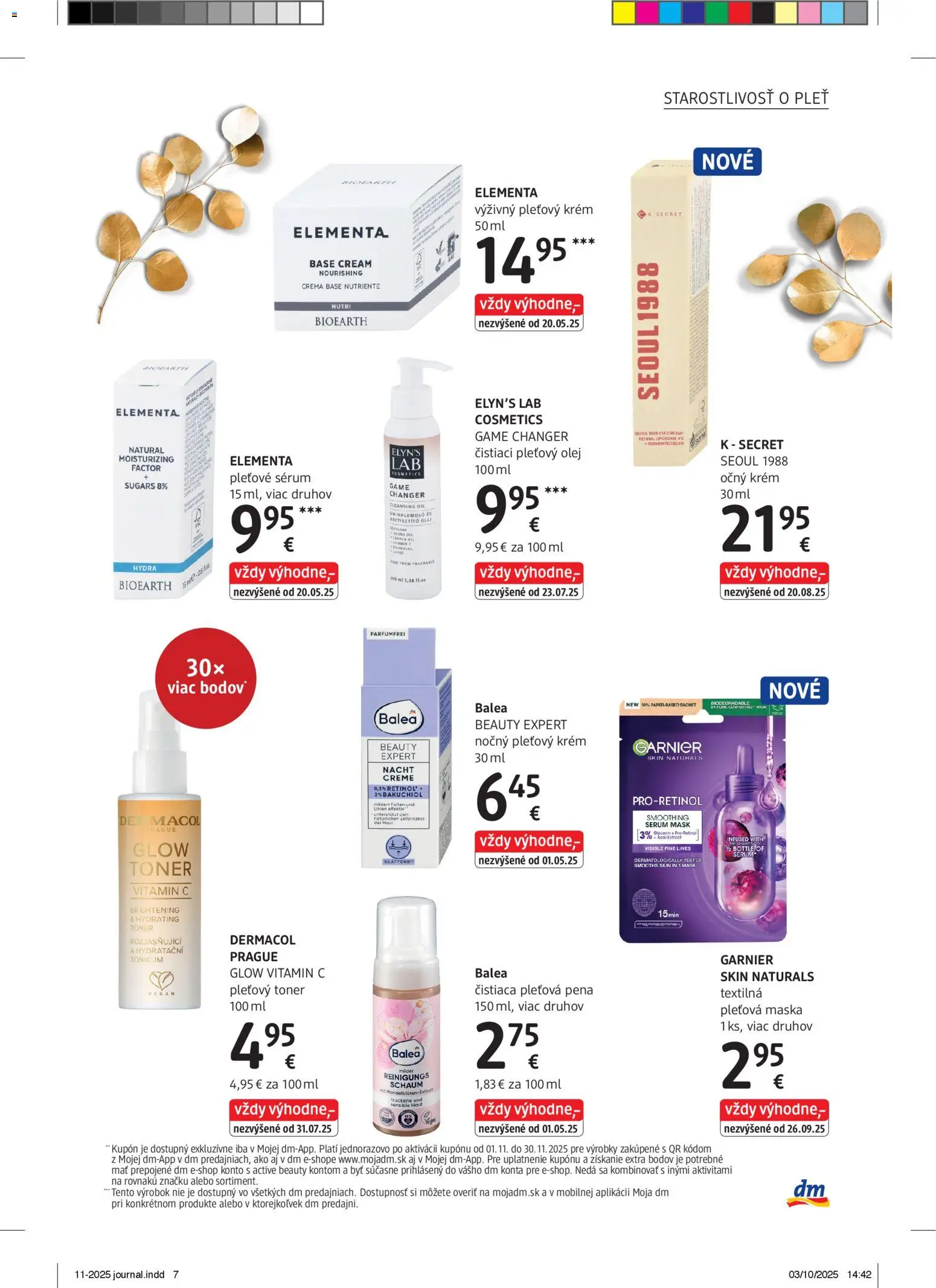 Nové dm drogerie akcie – leták je platný od 01.11.2025 | Strana: 7 | Produkty: Olej, Maska, Krém, Toner
