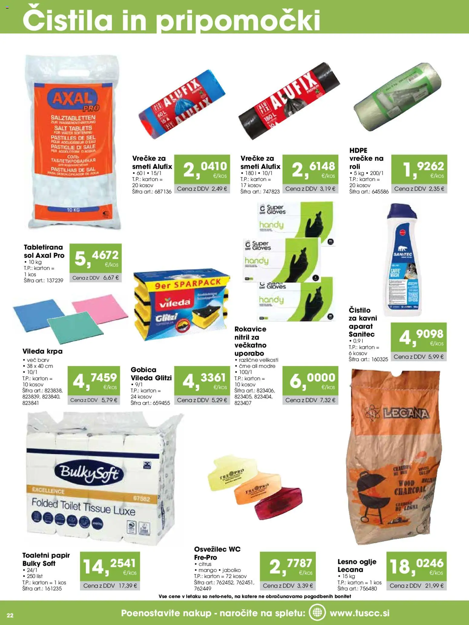 Novi Tuš katalog ponudbe – veljaven od 07.04.2026 | Stran: 22 | Izdelki: Toaletni papir, Kos, Mango, Rokavice