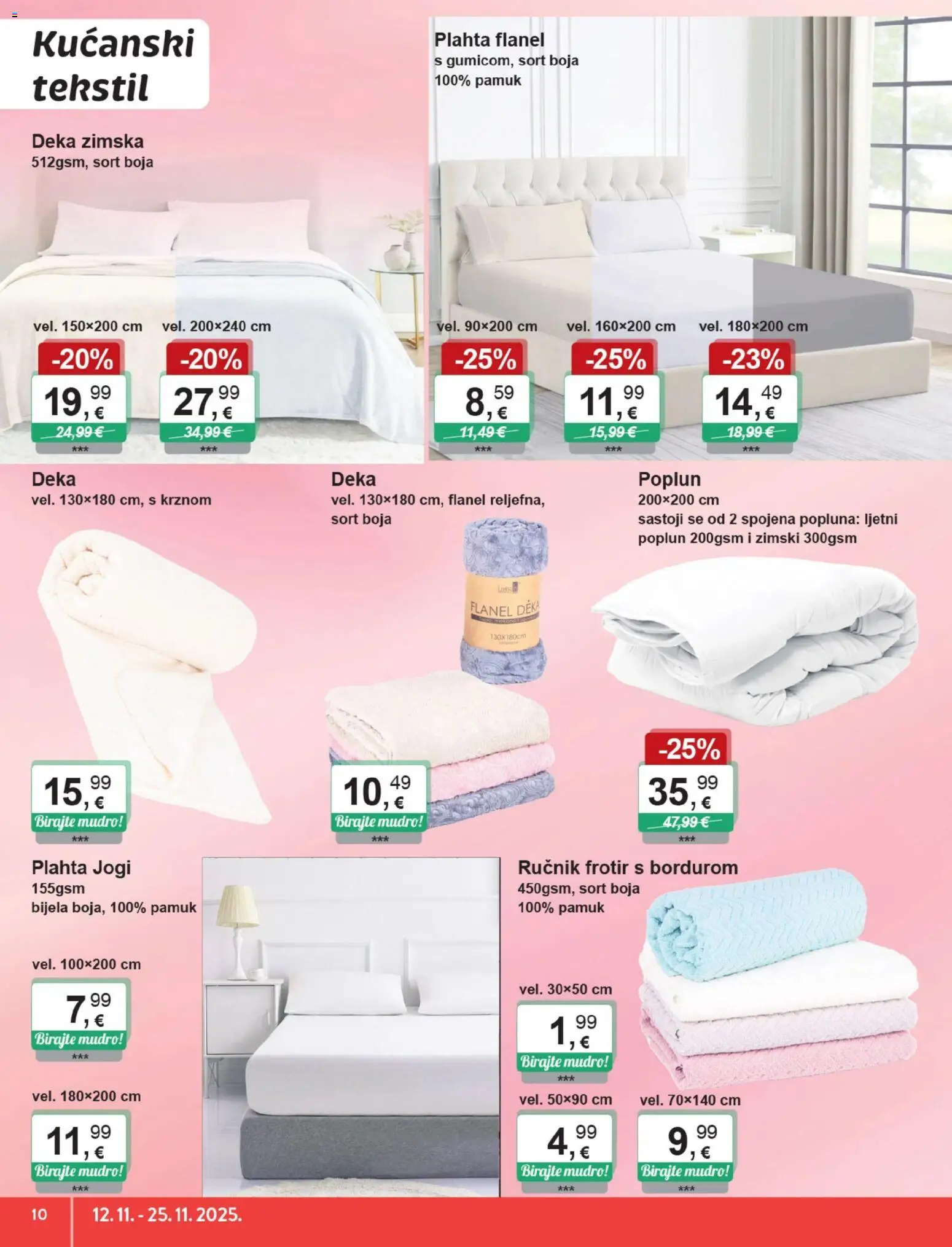 KTC katalog | vrijedi od 12.11.2025 | Stranica: 10 | Proizvodi: Ručnik, Plahta, Poplun, Deka