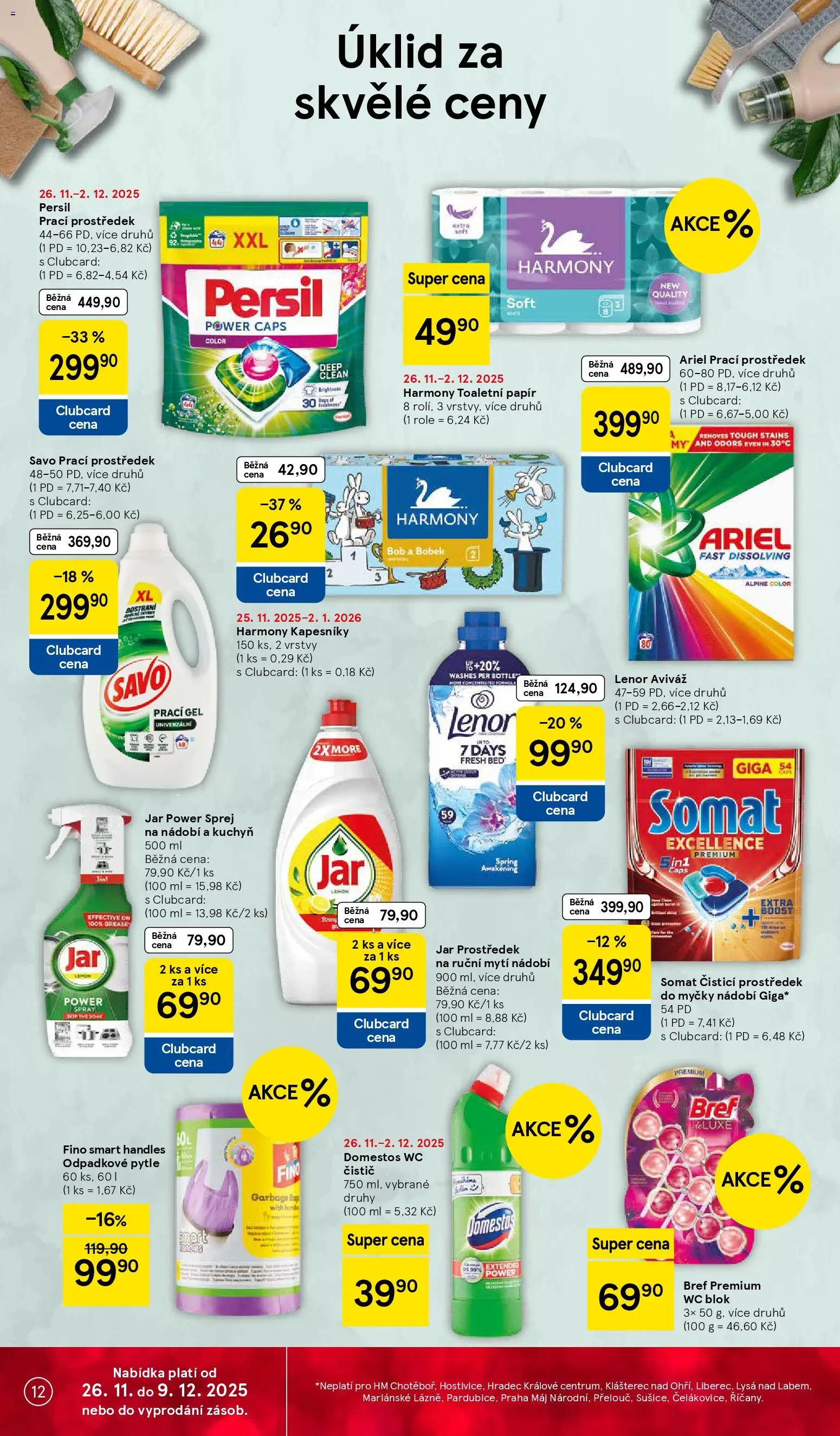 Tesco Black Friday od 26.11.2025 | Strana: 12 | Produkty: Savo, Blok, Ariel, Domestos