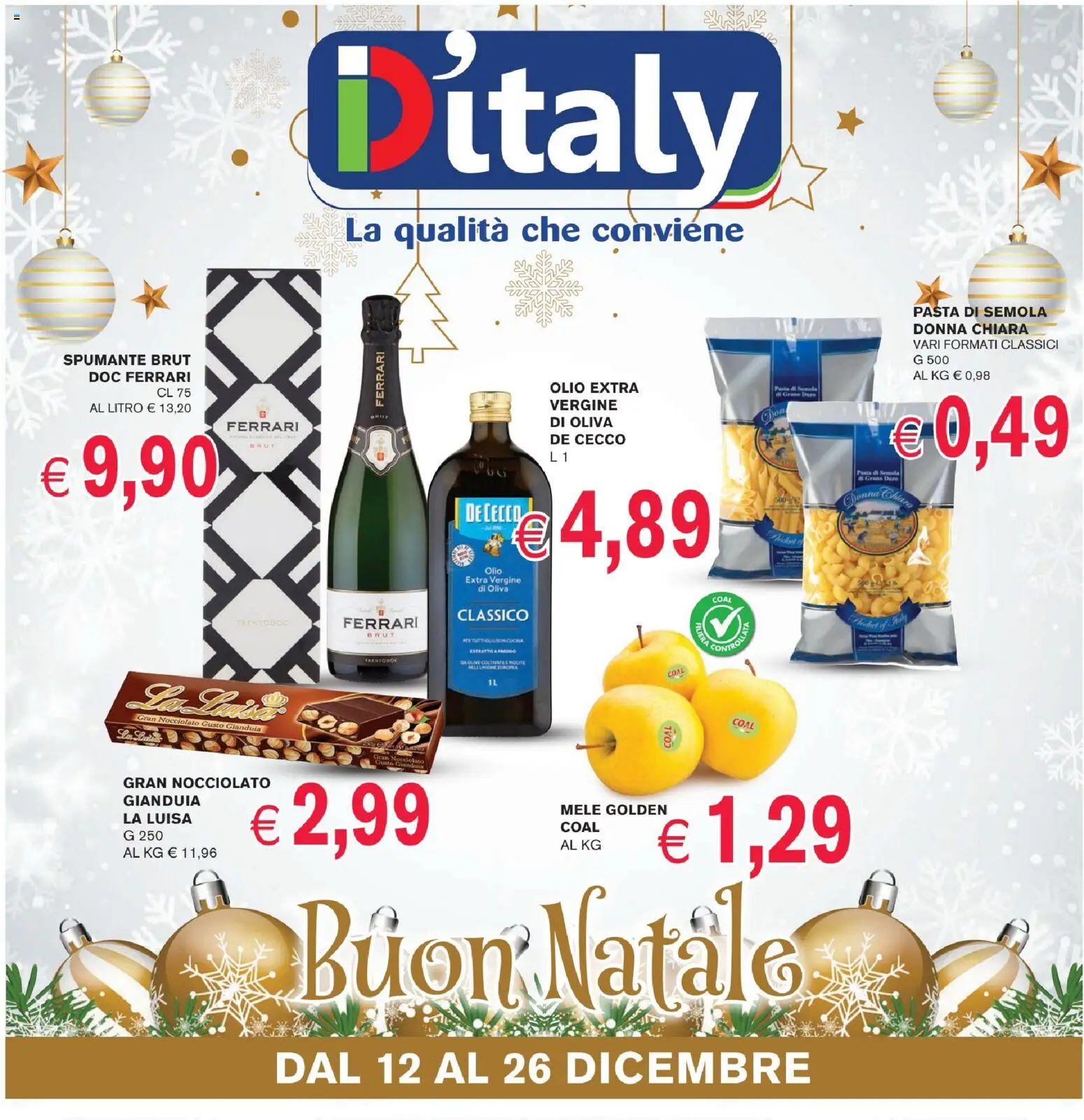 Volantino Coal del 12.12.2025 | Pagina: 1 | Prodotti: Mele, Olio, Spumante, Olio extra vergine