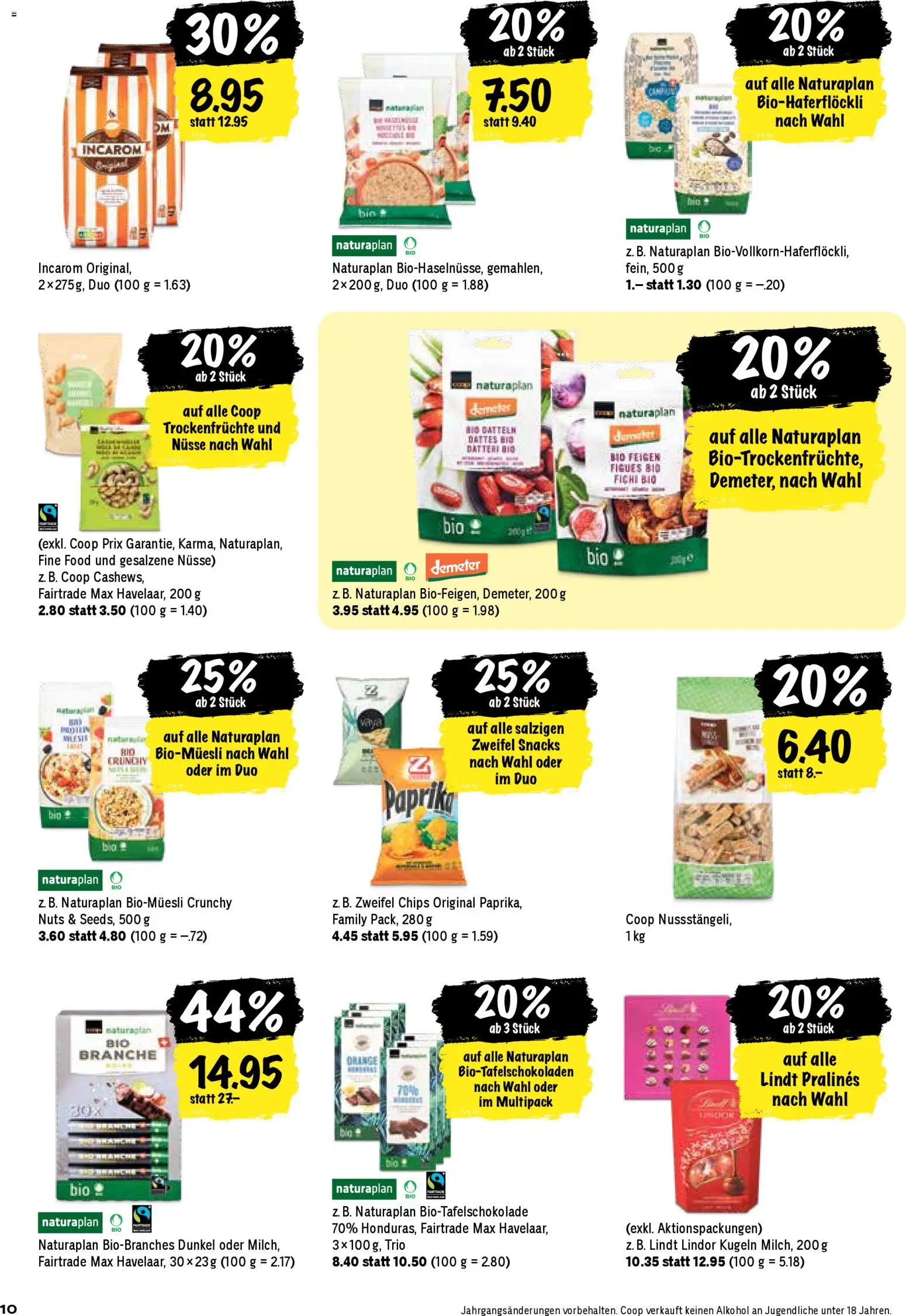 Coop Aktionen – gültig ab 06.11.2025 | Seite: 10 | Produkte: Milch, Chips, Nüsse